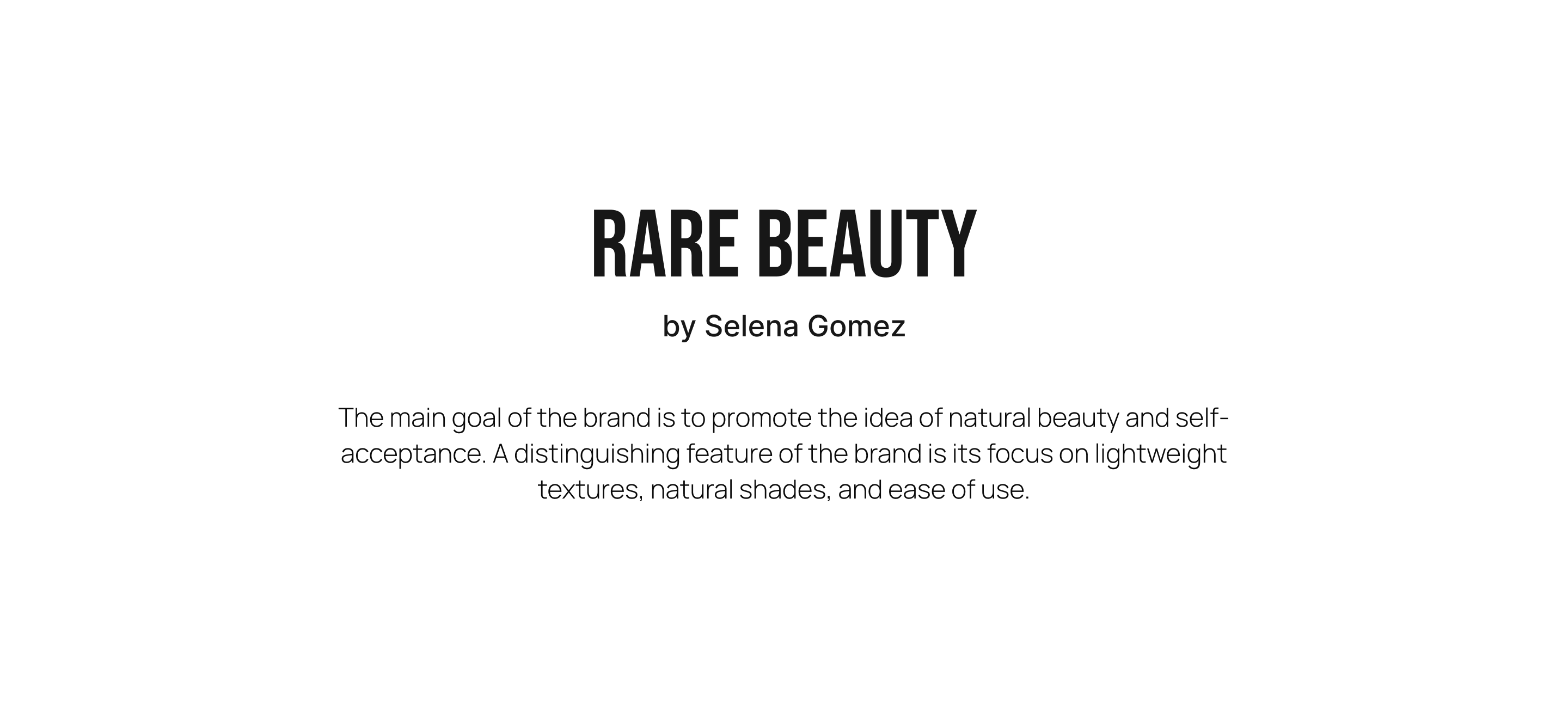 RARE BEAUTY Online store | Wedsite design | E-commerce — Изображение №2 — Интерфейсы на Dprofile