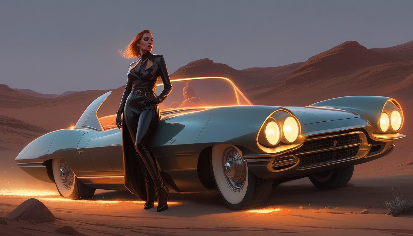 Ретроавтомобили в стиле фэнтези в Stable Diffusion. — Изображение №1 — Иллюстрация, Графика на Dprofile