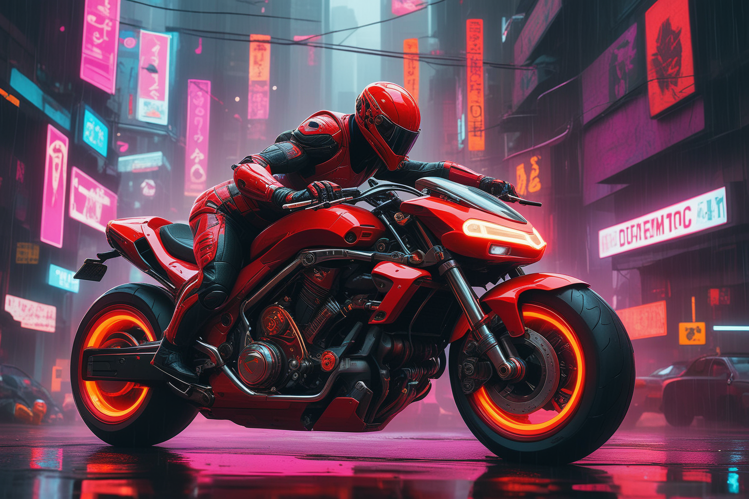 Погоня в стиле киберпанк в Stable Diffusion. — Изображение №2 — Иллюстрация, Графика на Dprofile