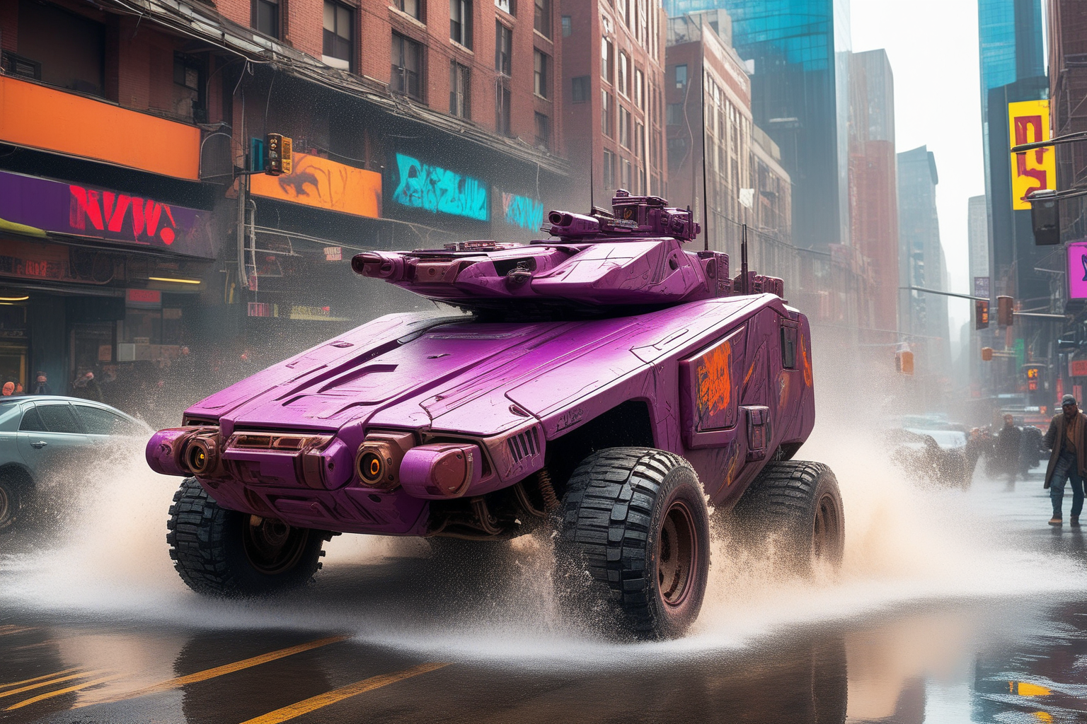 Погоня в стиле киберпанк в Stable Diffusion. — Изображение №1 — Иллюстрация, Графика на Dprofile