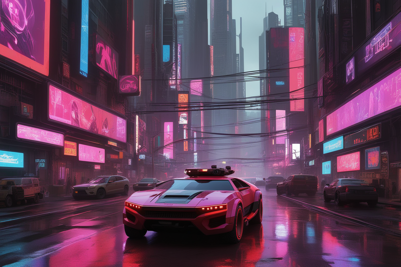 Погоня в стиле киберпанк в Stable Diffusion. — Изображение №7 — Иллюстрация, Графика на Dprofile