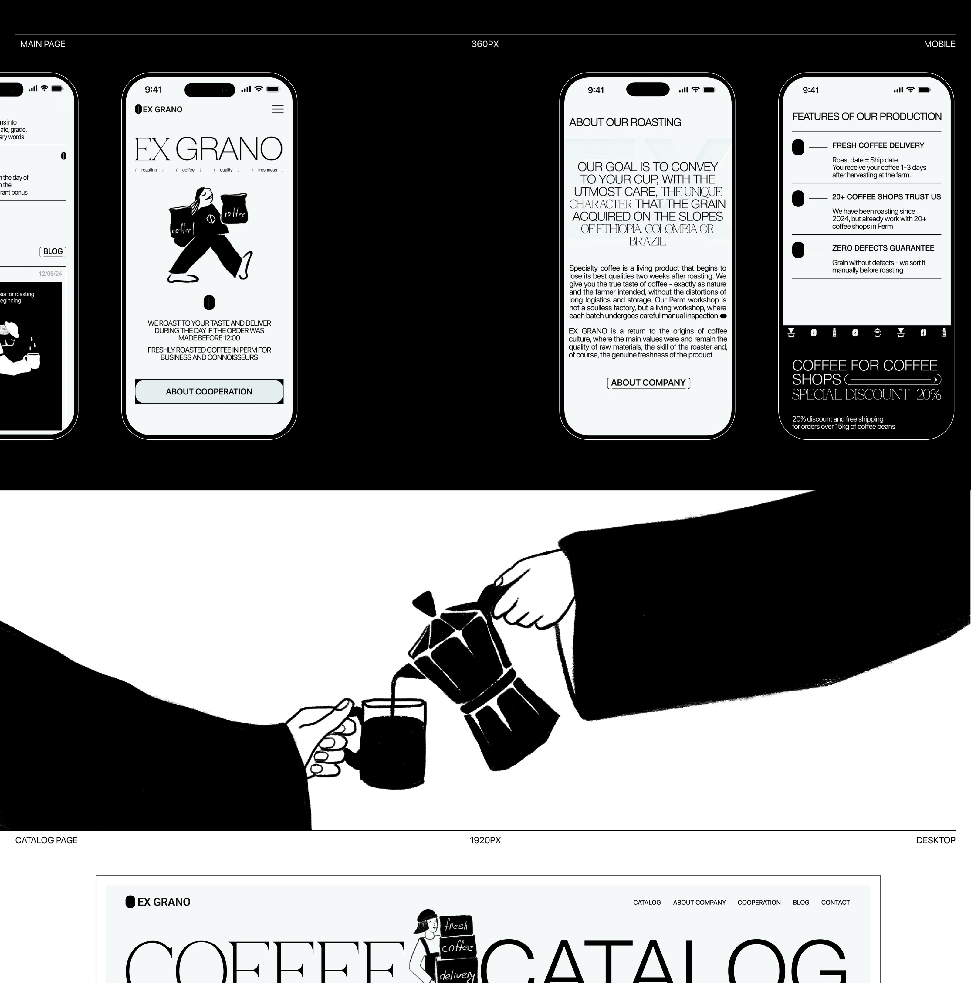 [EX GRANO] Corporate website — Изображение №4 — Интерфейсы, Иллюстрация на Dprofile