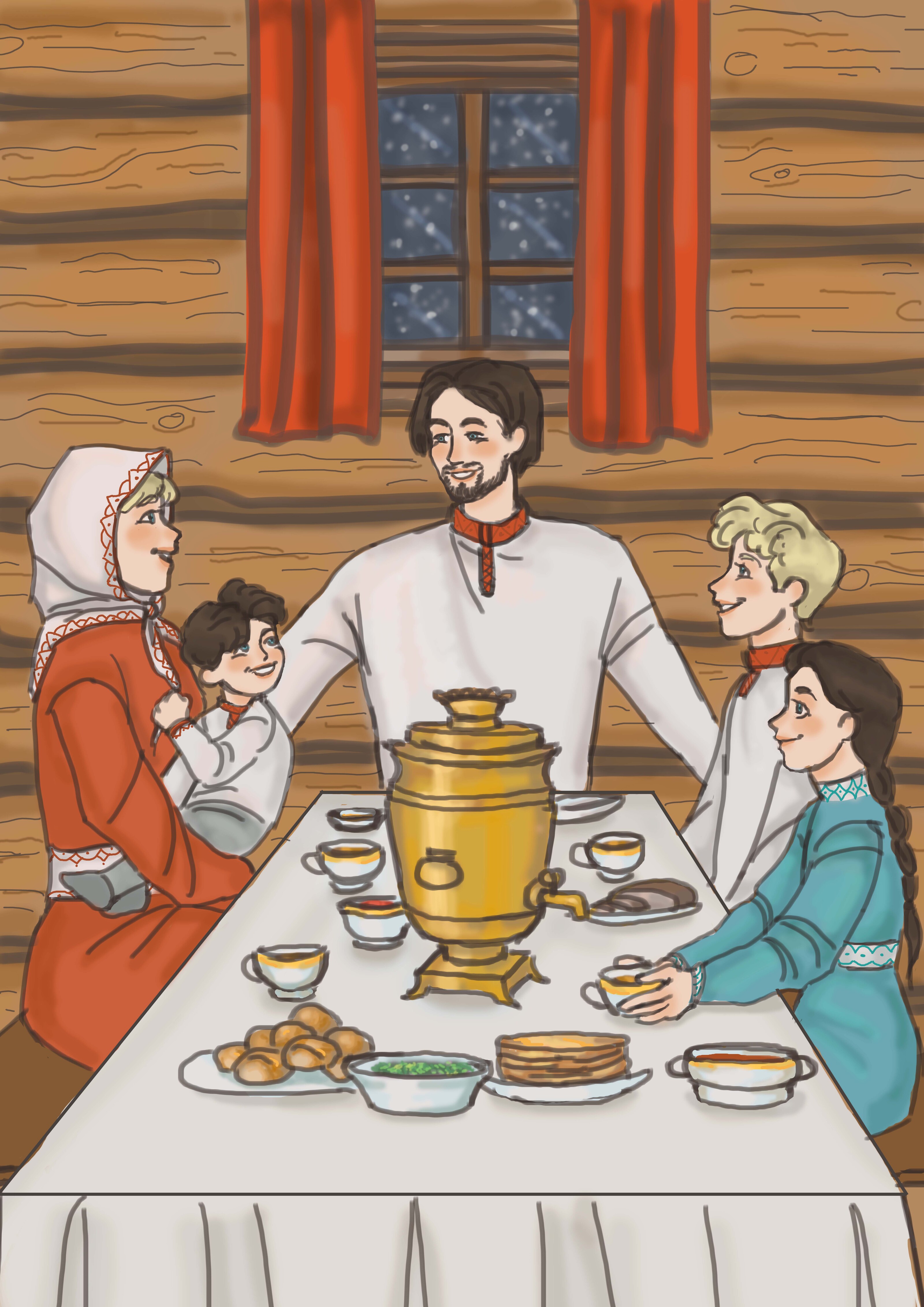 Славянская семья — Изображение №1 — Иллюстрация на Dprofile