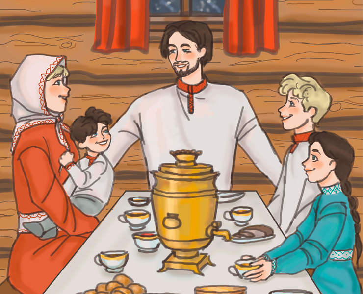 Славянская семья — Иллюстрация на Dprofile