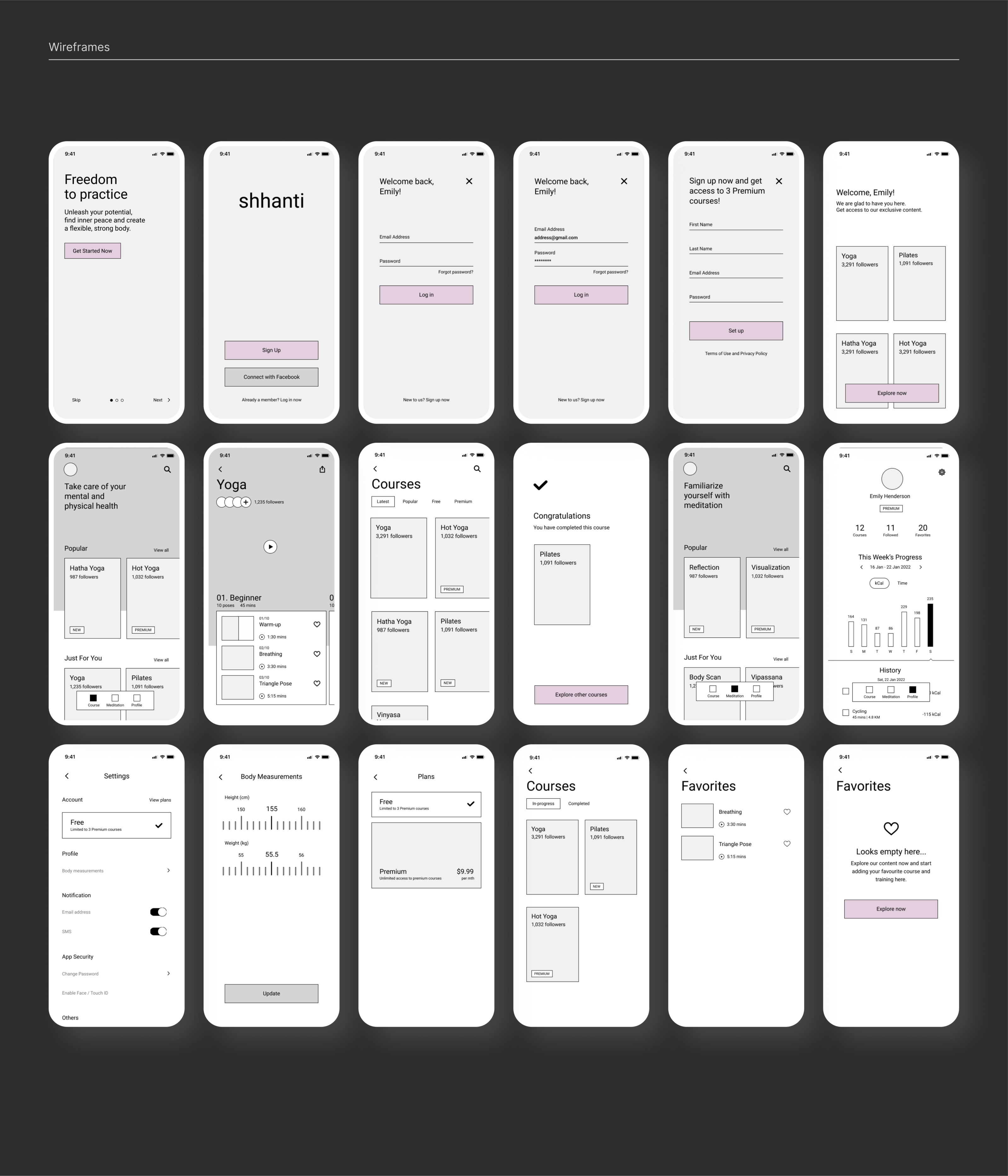 Приложение для йоги и медитаций — Изображение №6 — Интерфейсы на Dprofile