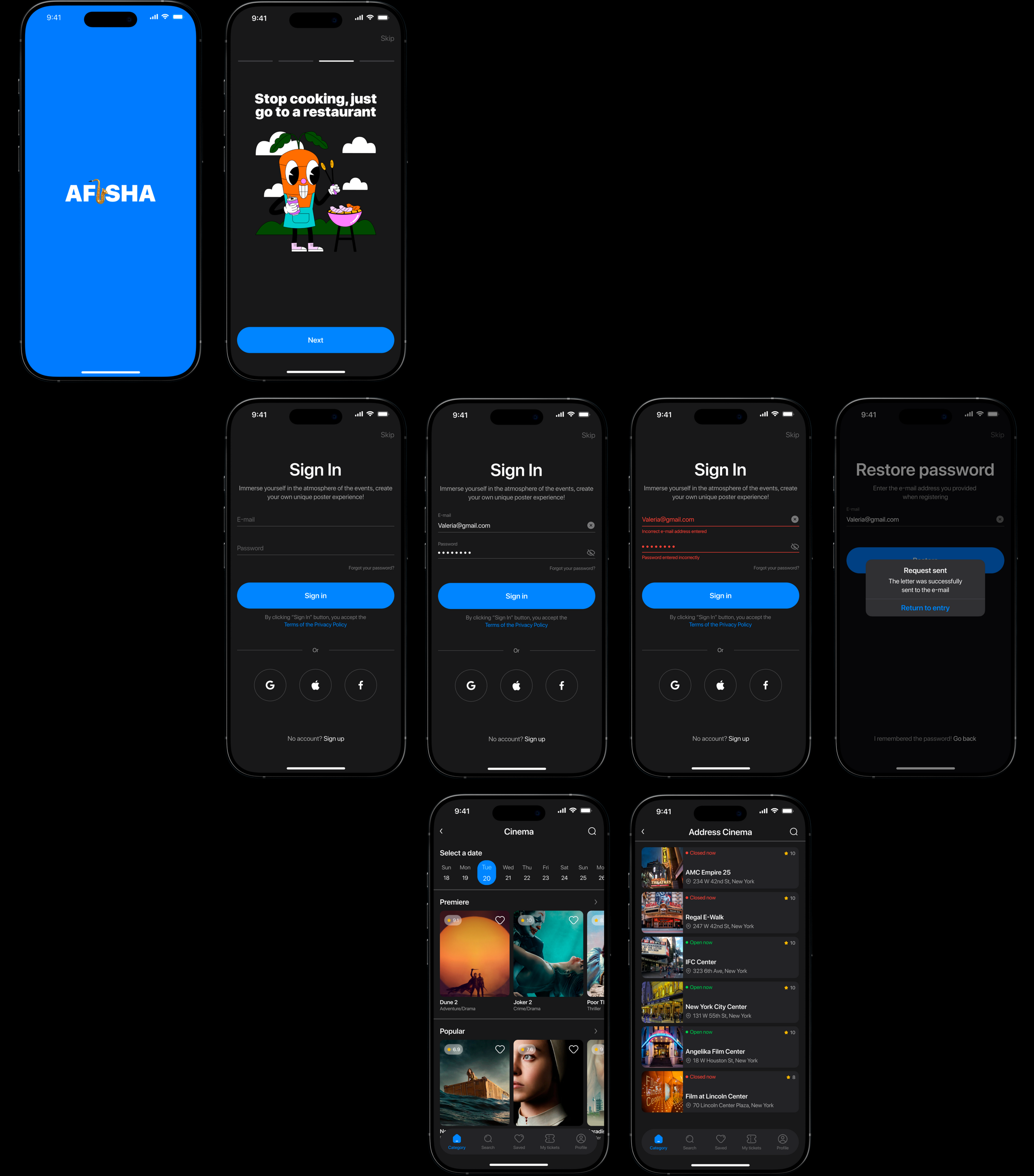 Afisha - поиск мероприятий | Mobile App — Изображение №4 — Интерфейсы на Dprofile
