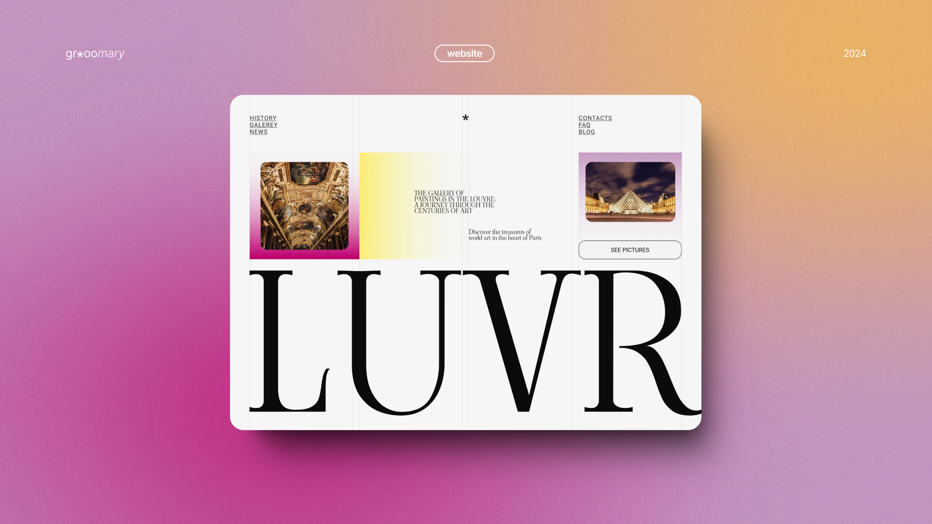 Website UI/UX Design for Luvr Galerey - Web design — Изображение №1 — Интерфейсы на Dprofile