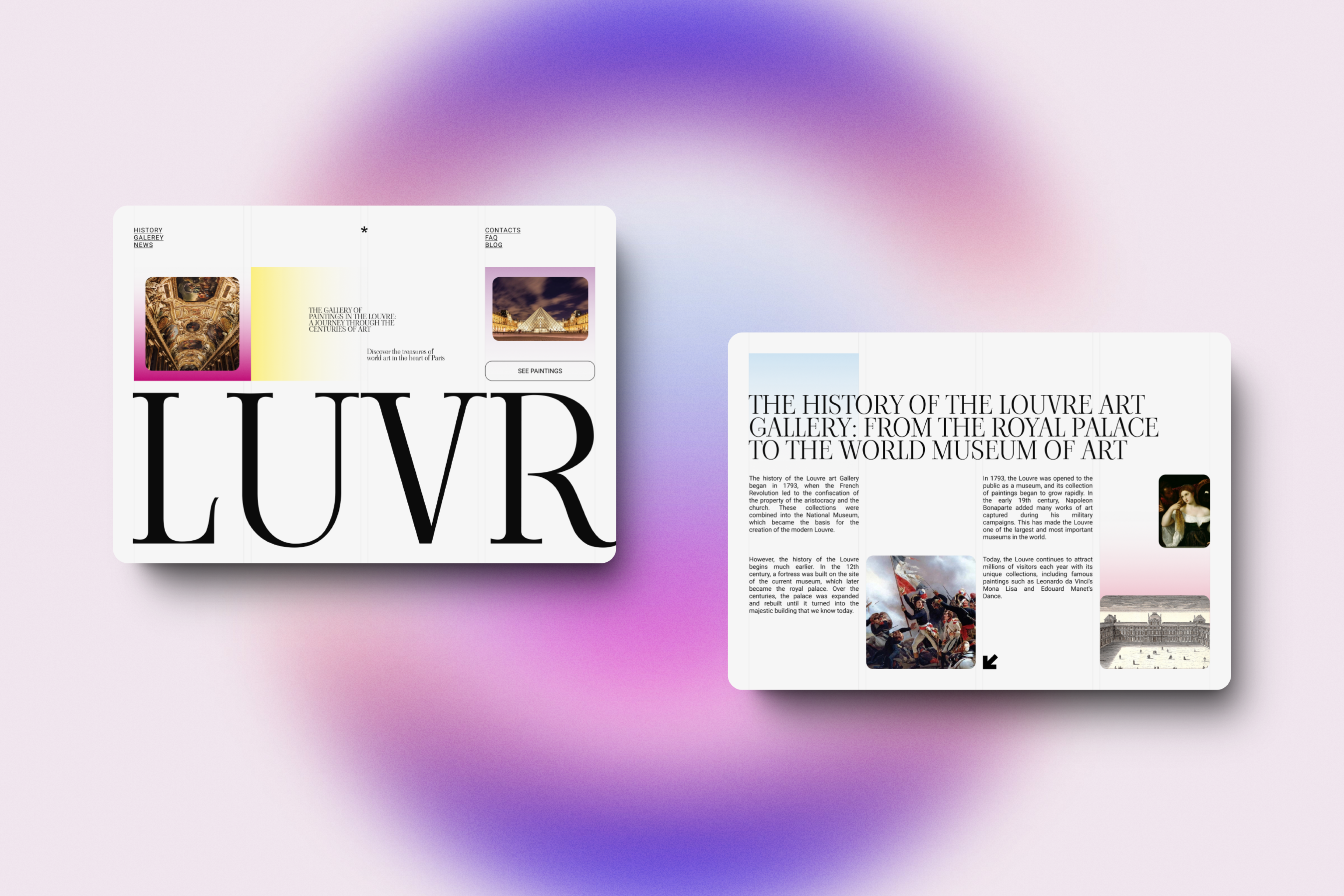Website UI/UX Design for Luvr Galerey - Web design — Изображение №3 — Интерфейсы на Dprofile