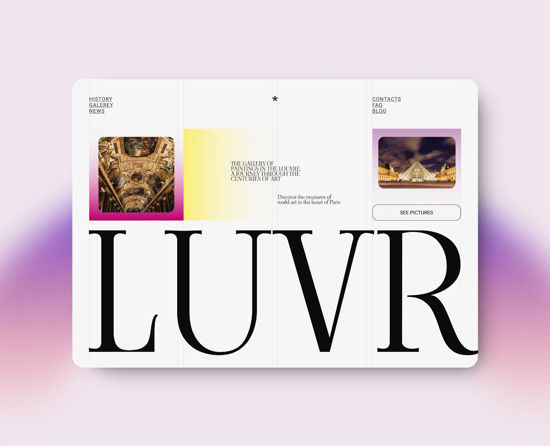 Website UI/UX Design for Luvr Galerey - Web design — Интерфейсы на Dprofile