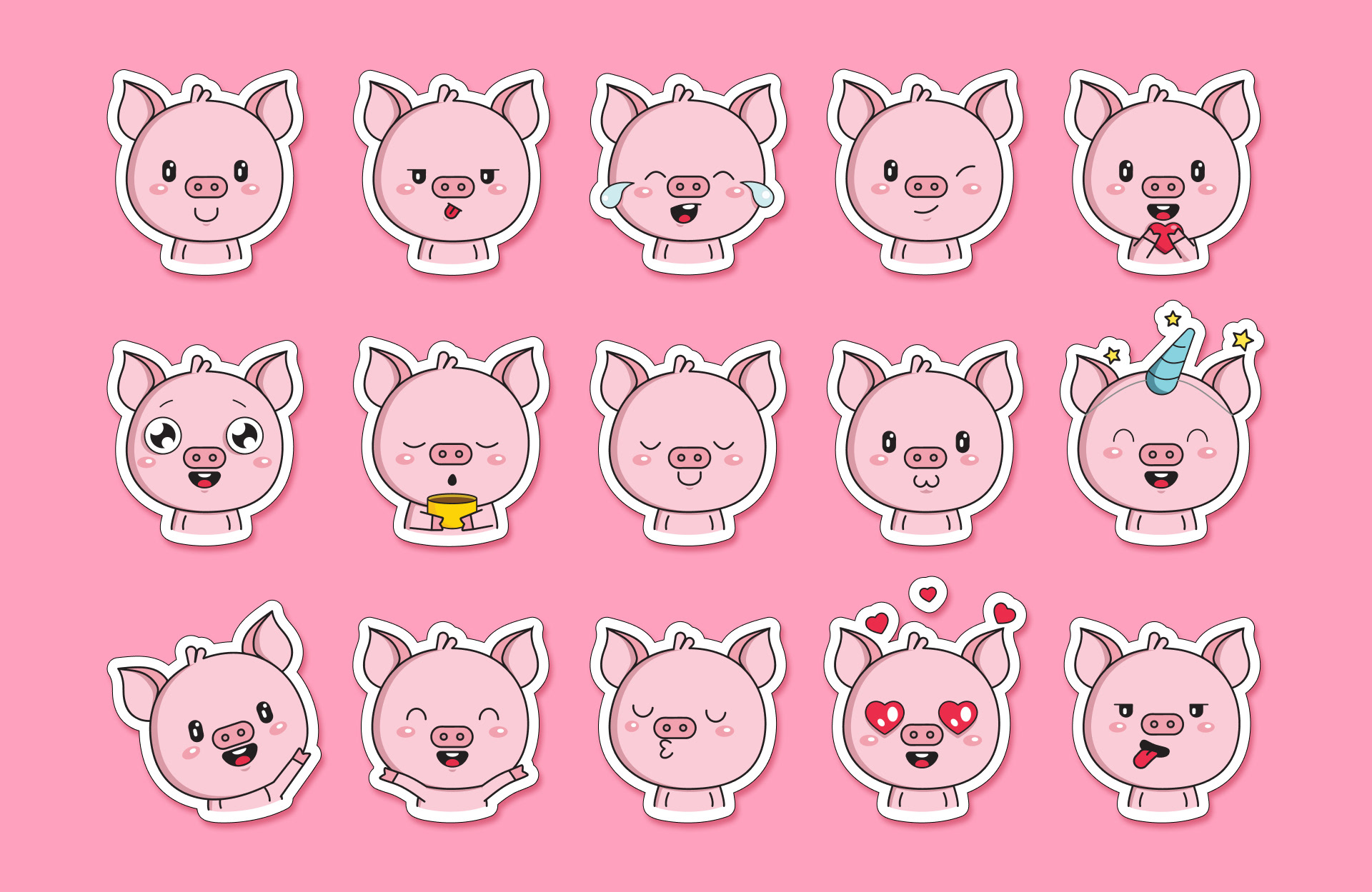 Oink Oink | stickers — Изображение №3 — Иллюстрация на Dprofile