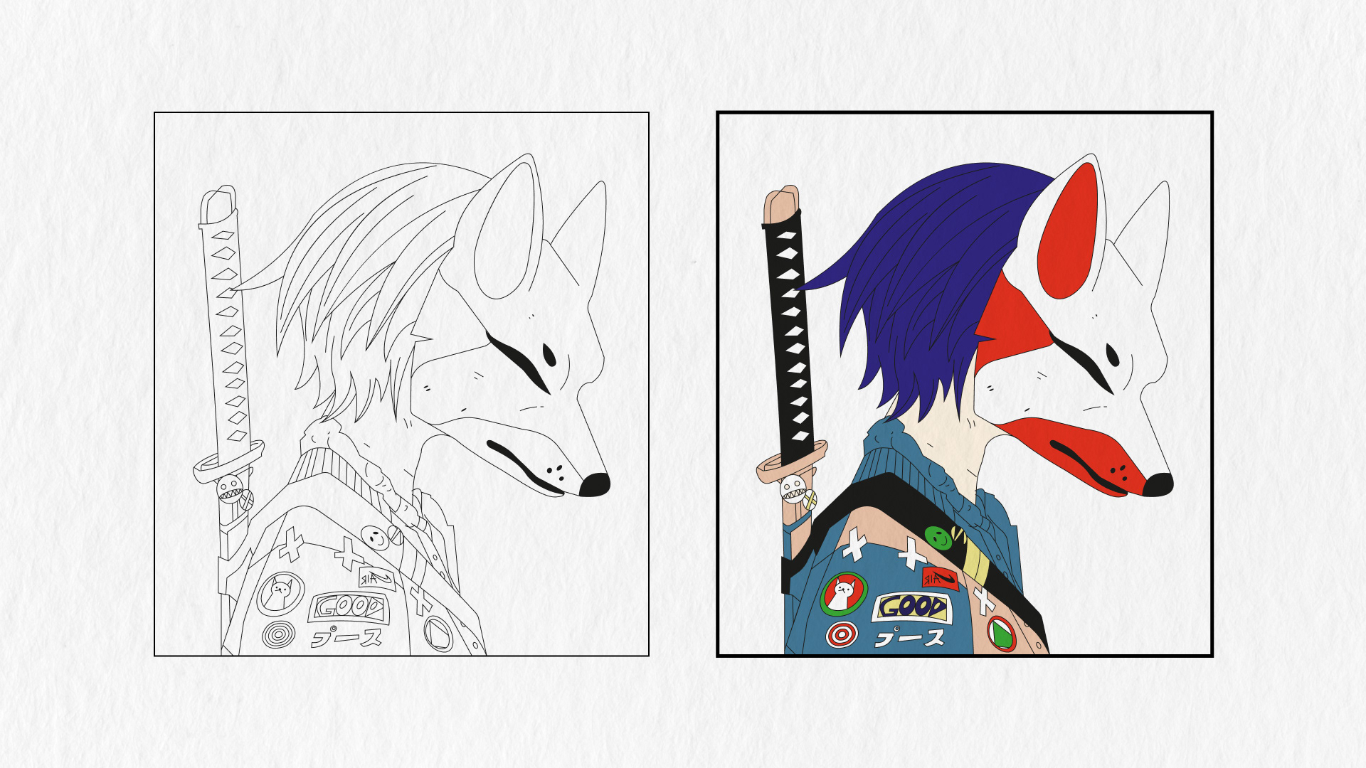 Kitsune | 狐 | Character redesign — Изображение №6 — Иллюстрация на Dprofile
