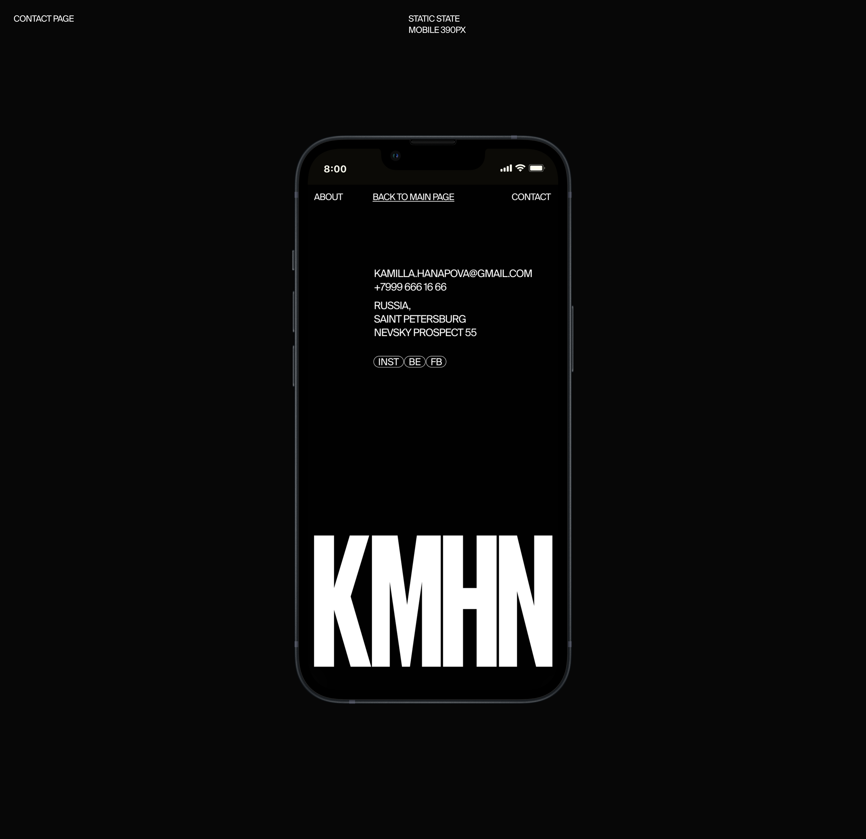 KMHN. Photographer portfolio website — Изображение №21 — Интерфейсы, Брендинг, Анимация на Dprofile