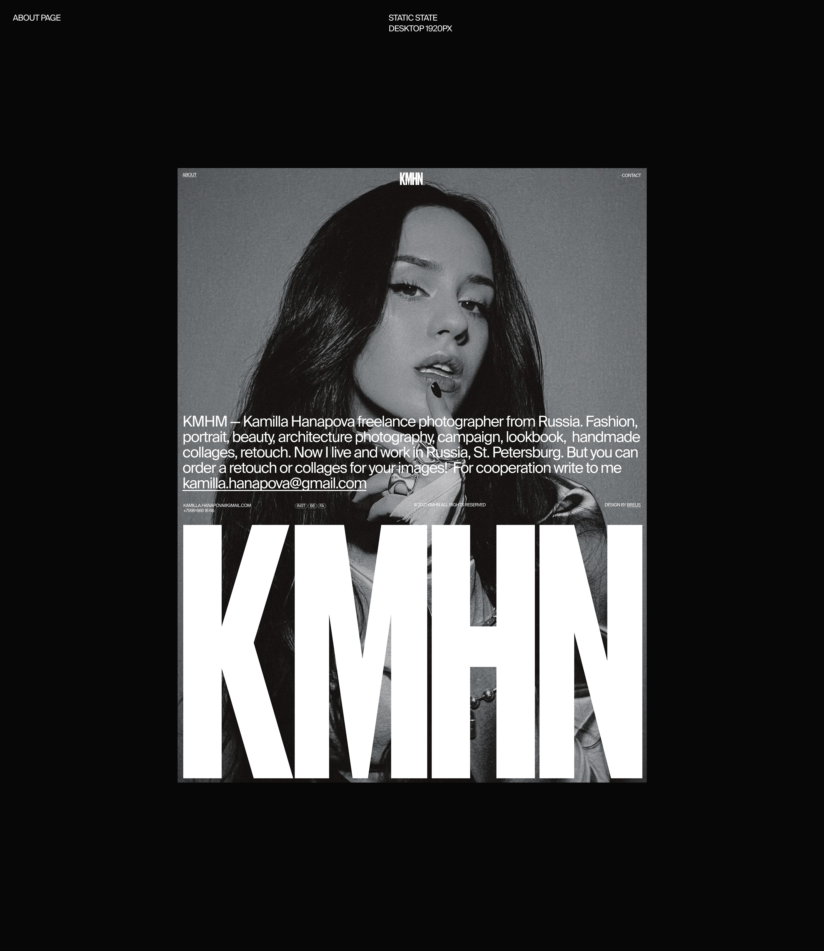 KMHN. Photographer portfolio website — Изображение №20 — Интерфейсы, Брендинг, Анимация на Dprofile
