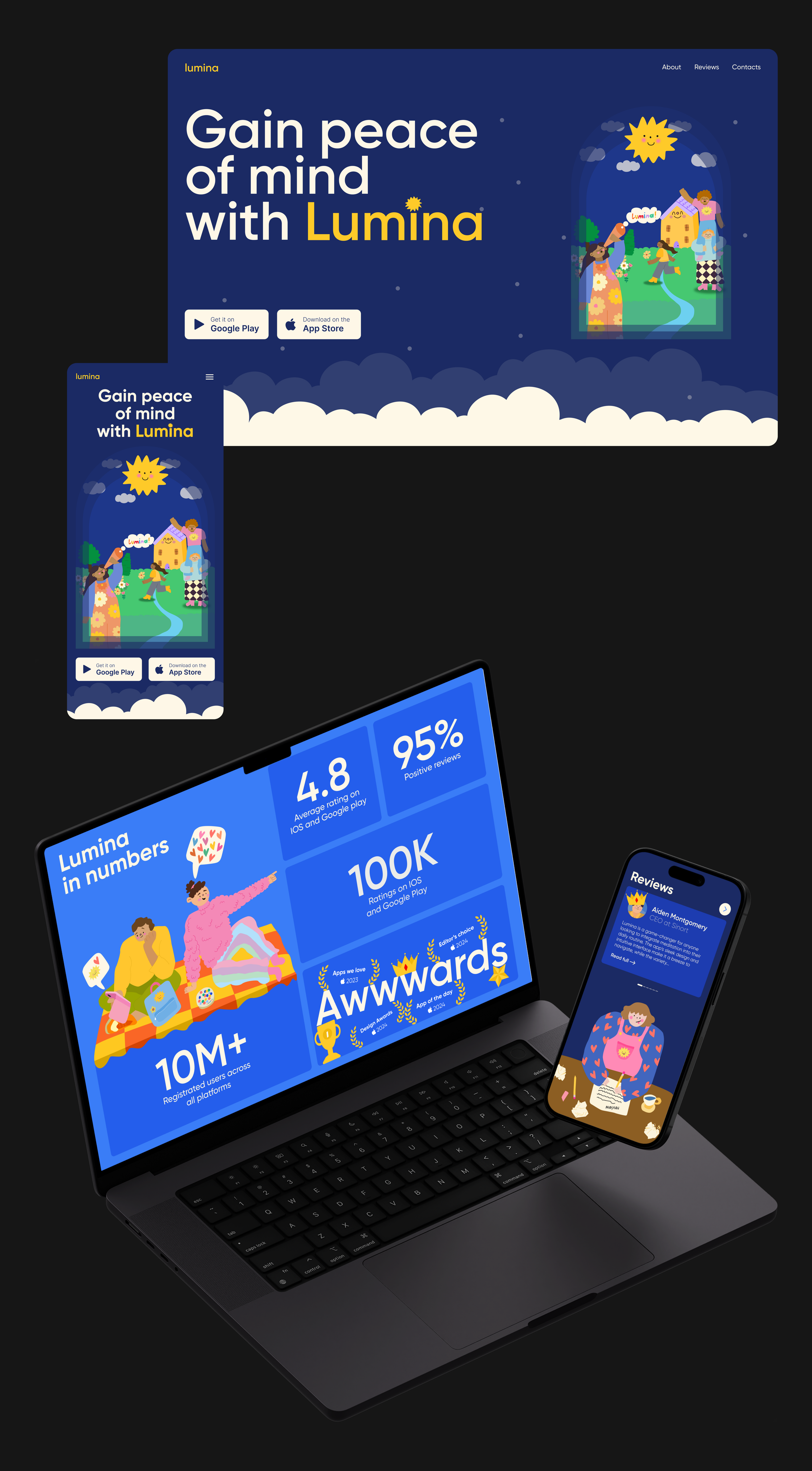 Lumina | Landing | UX/UI — Изображение №6 — Интерфейсы, Иллюстрация на Dprofile