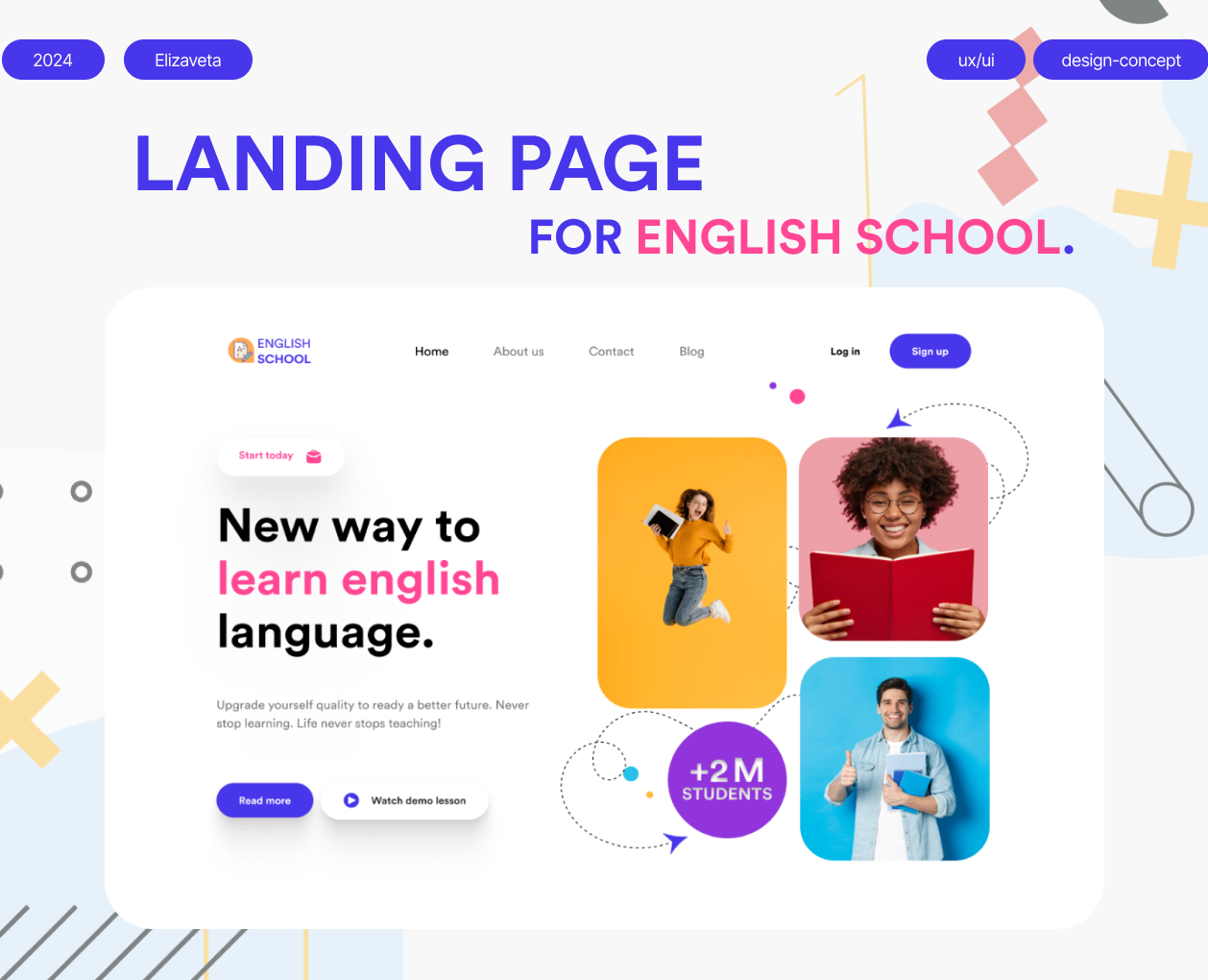 Лендинг для школы английского языка — Интерфейсы на Dprofile