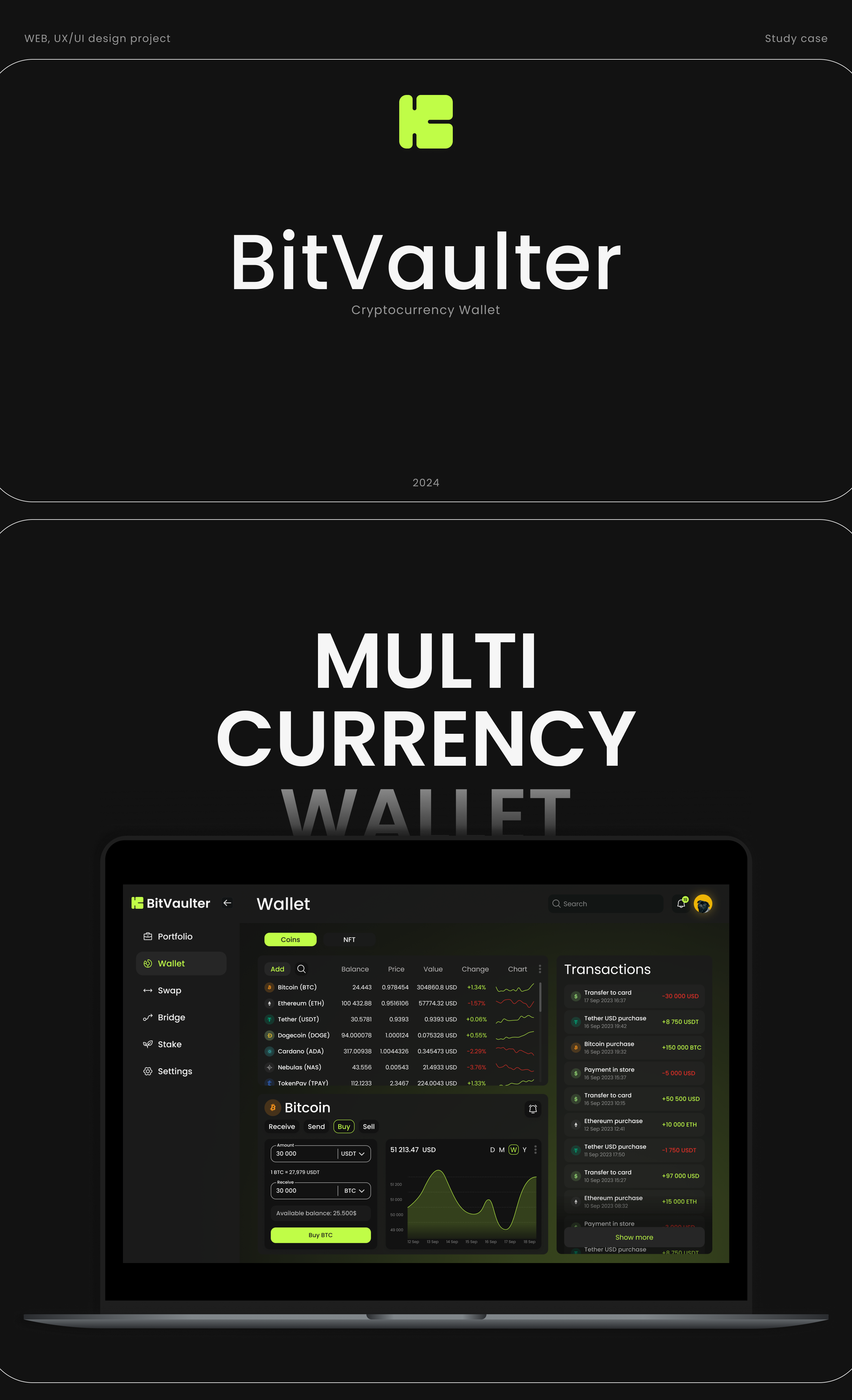 BitVaulter - Crypto Wallet — Изображение №1 — Интерфейсы на Dprofile