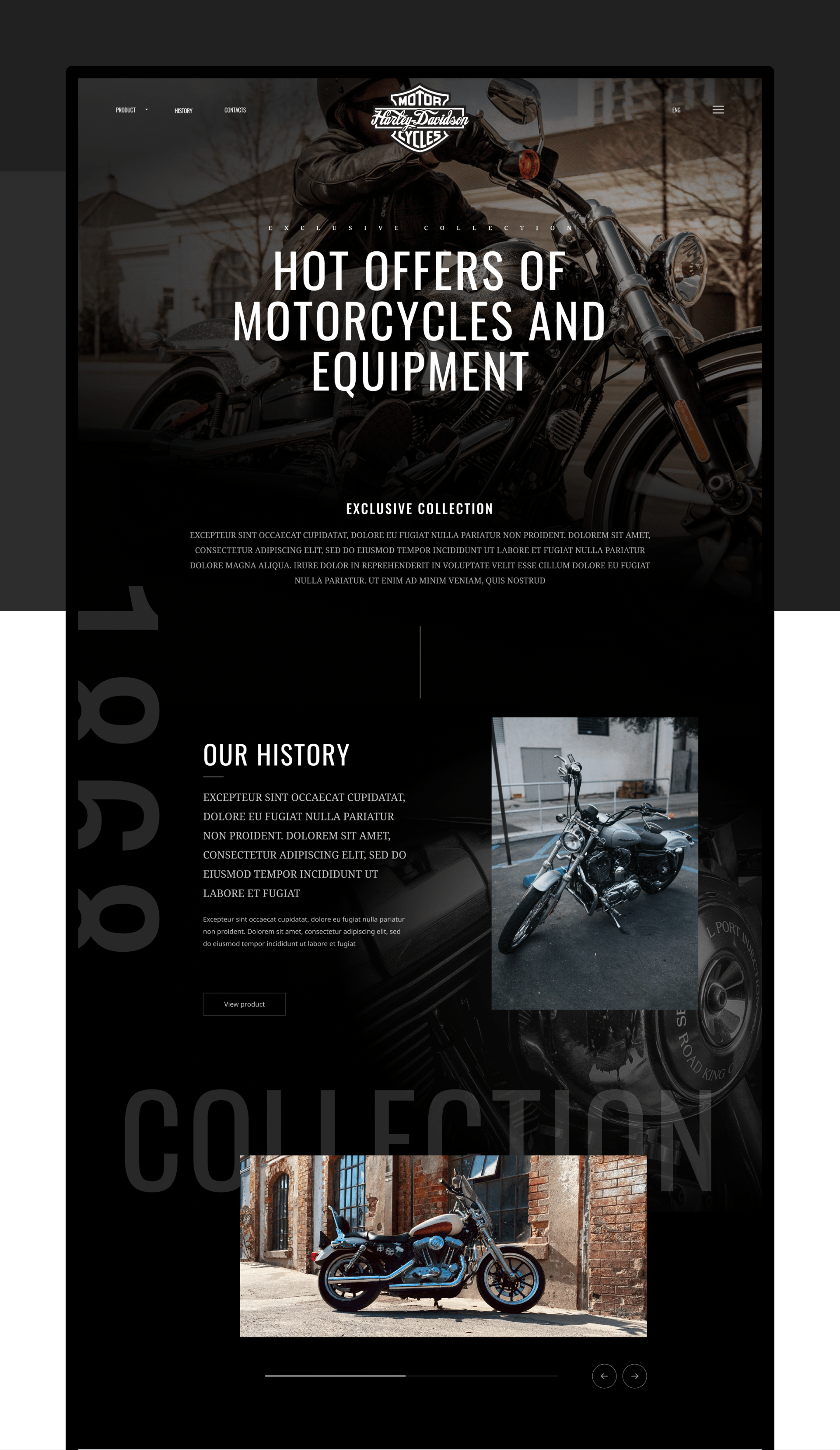 harley davidson - motorcycle shop — Изображение №3 — Интерфейсы, Графика, Анимация на Dprofile