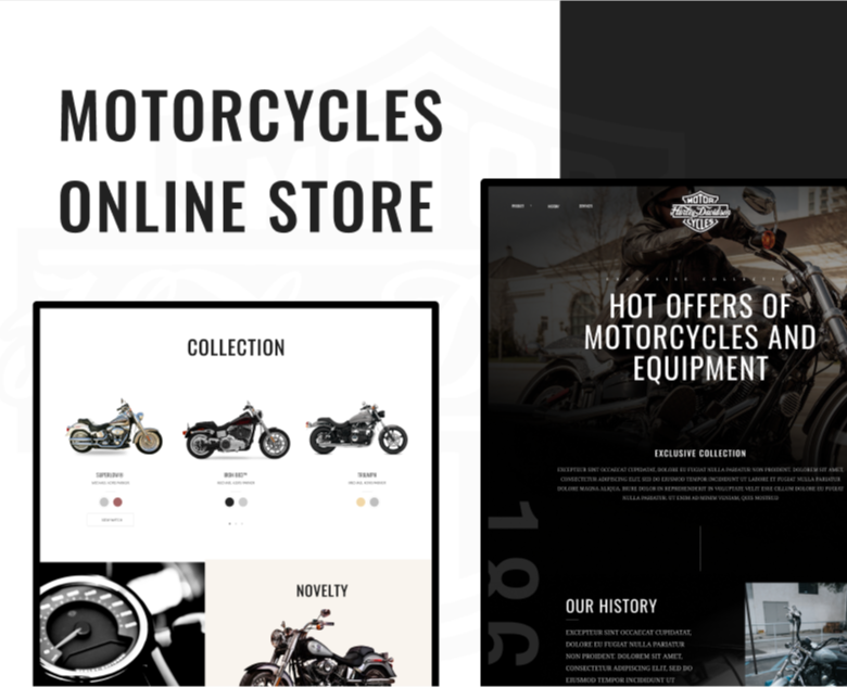 harley davidson - motorcycle shop — Интерфейсы, Графика, Анимация на Dprofile