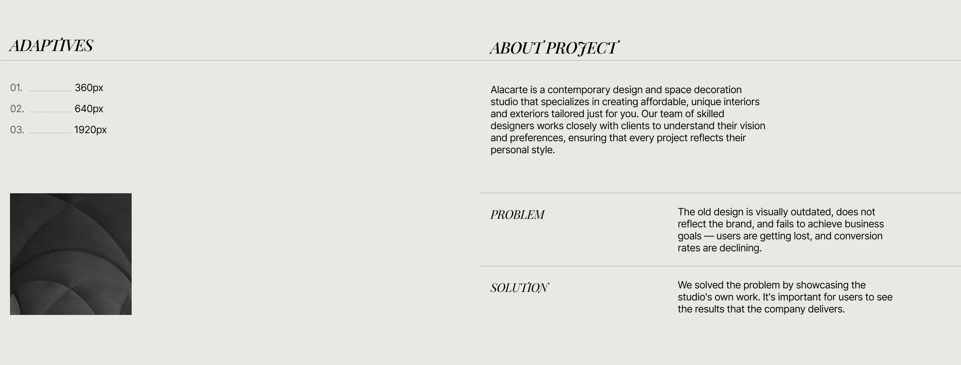 Alacarte Studio | Commercial project — Изображение №2 — Интерфейсы на Dprofile