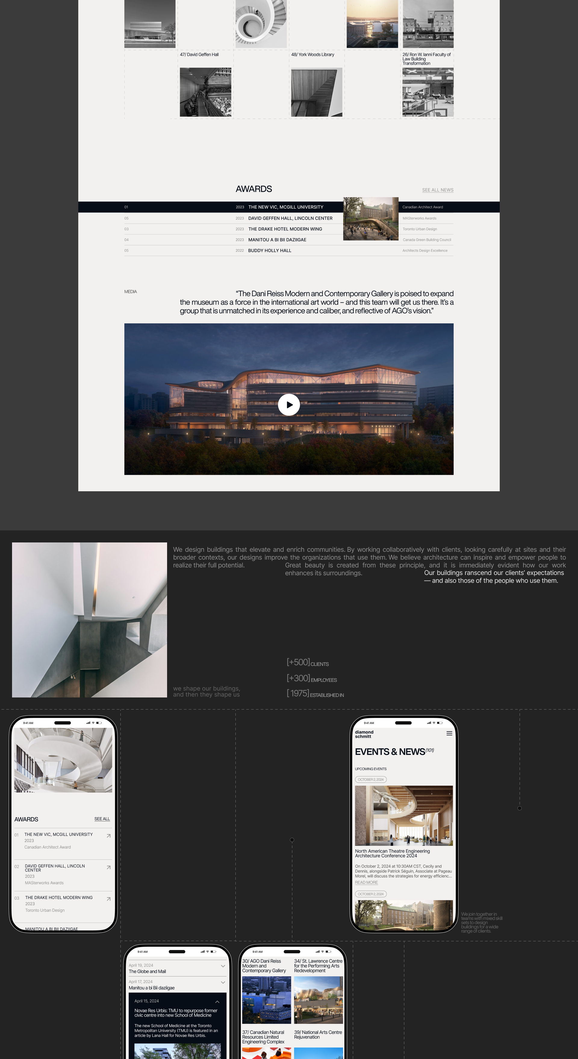 Diamond Schmitt | Corporate website | Redesign — Изображение №3 — Интерфейсы, Брендинг на Dprofile