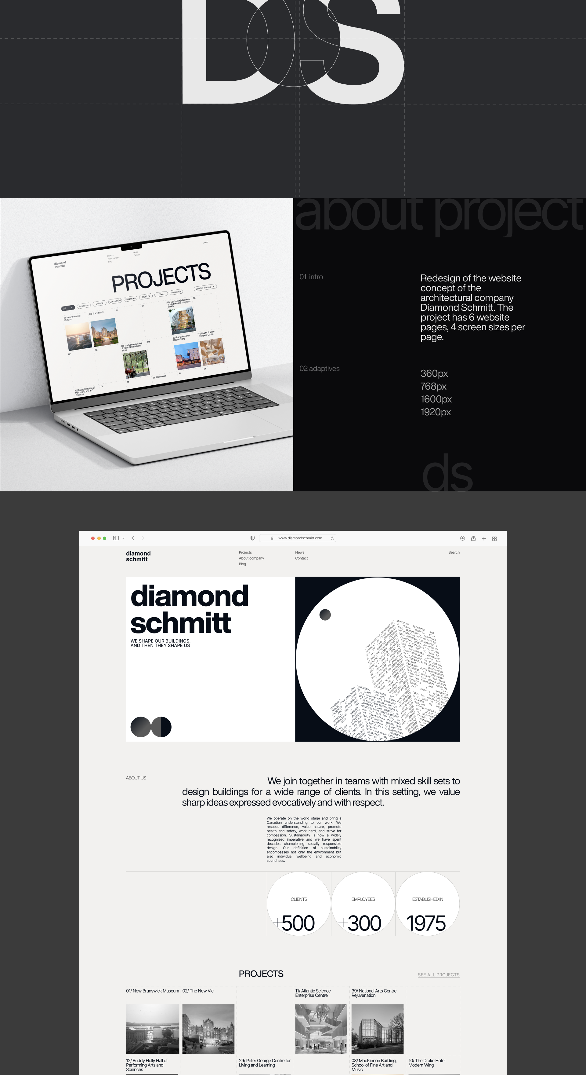 Diamond Schmitt | Corporate website | Redesign — Изображение №2 — Интерфейсы, Брендинг на Dprofile