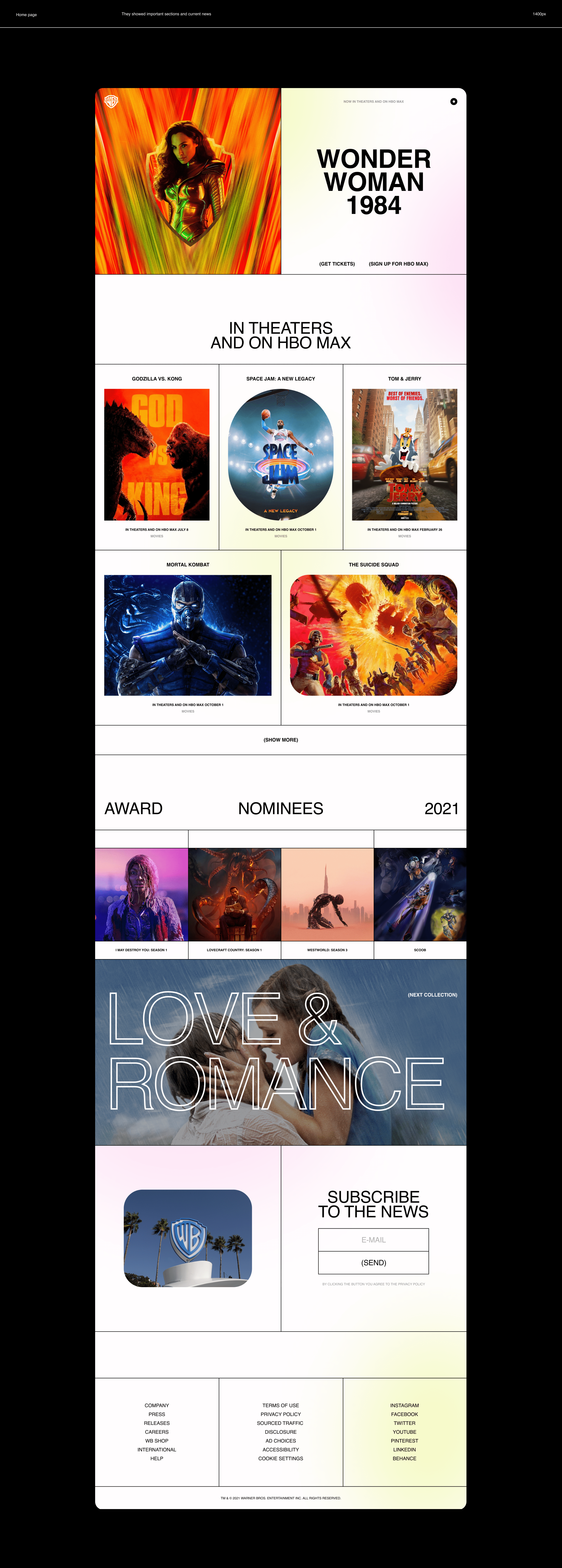 Warner Bros. Entertainment — Изображение №2 — Интерфейсы на Dprofile