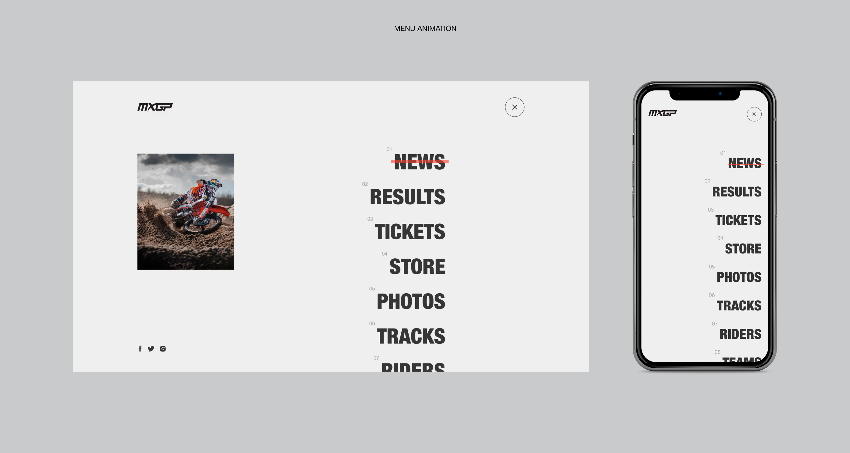 MXGP — концепт сайта мото соревнований — Изображение №10 — Интерфейсы на Dprofile
