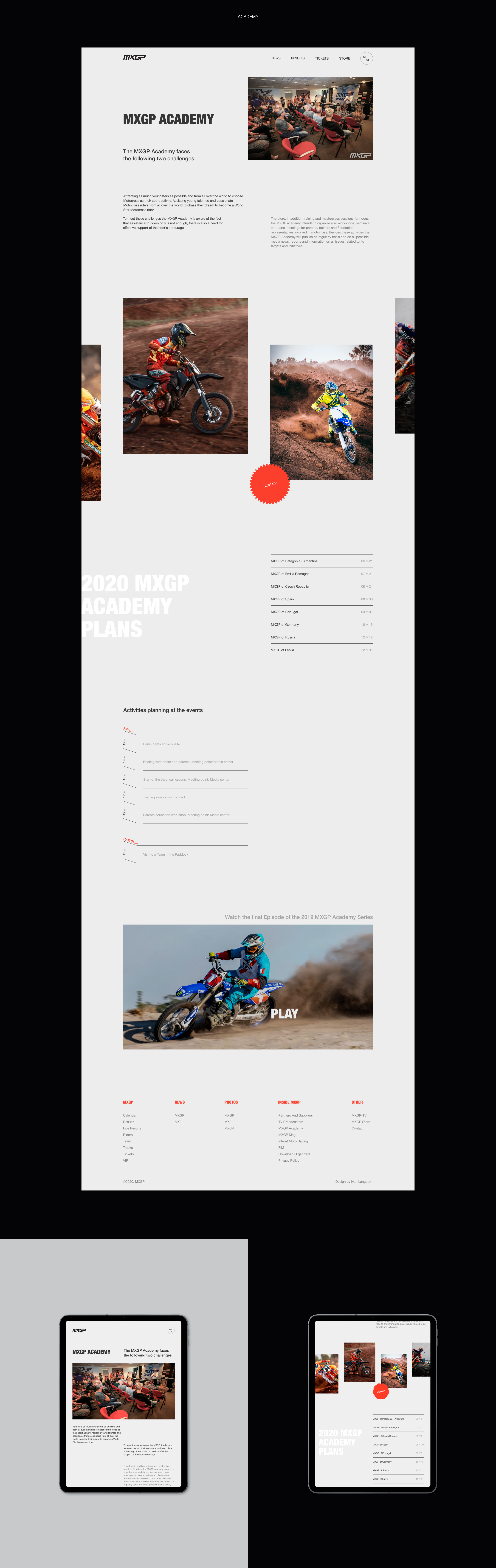 MXGP — концепт сайта мото соревнований — Изображение №7 — Интерфейсы на Dprofile