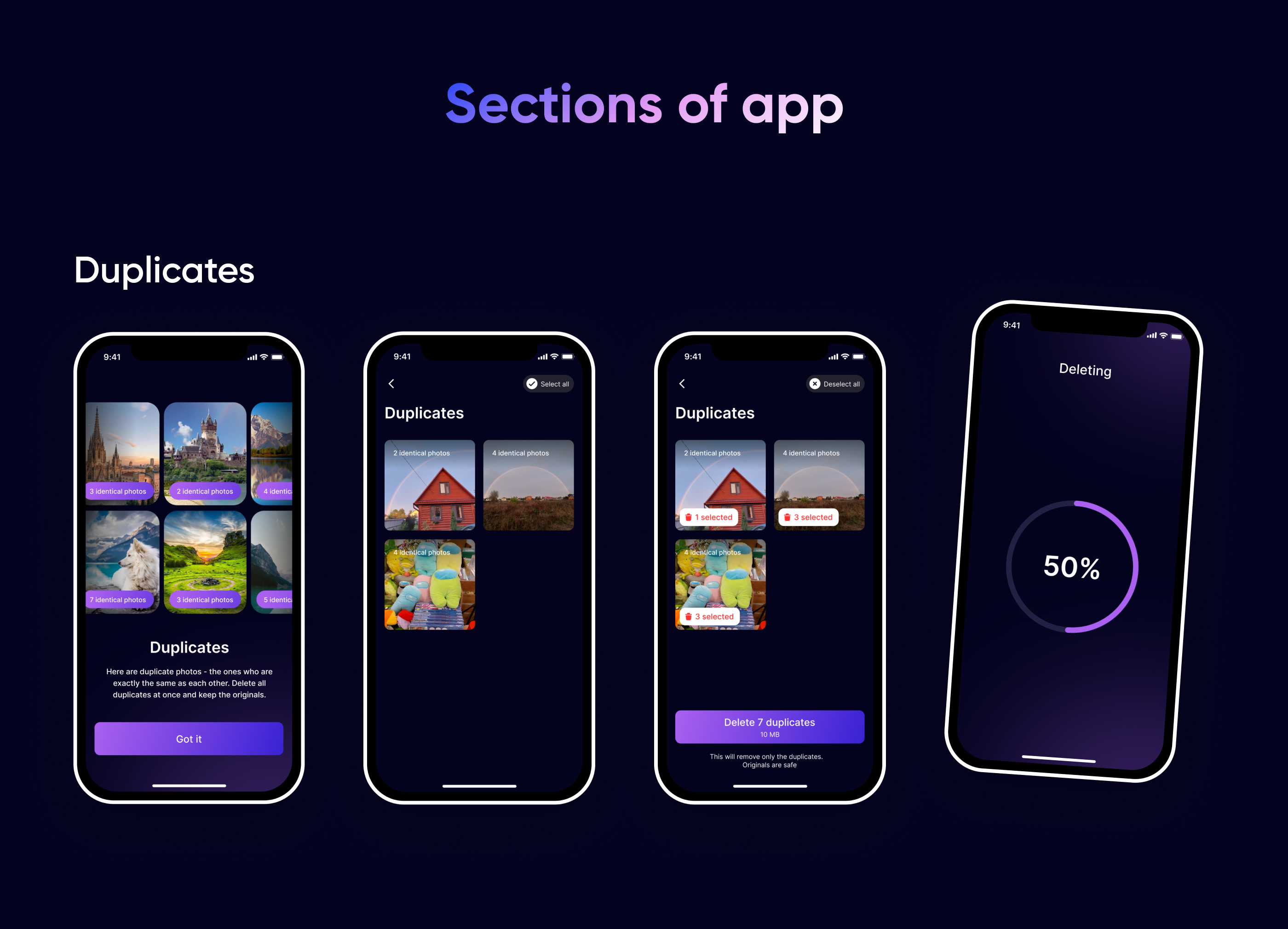 Duplicate Photos Cleaner — дизайн приложения для очистки — Изображение №9 — Интерфейсы на Dprofile