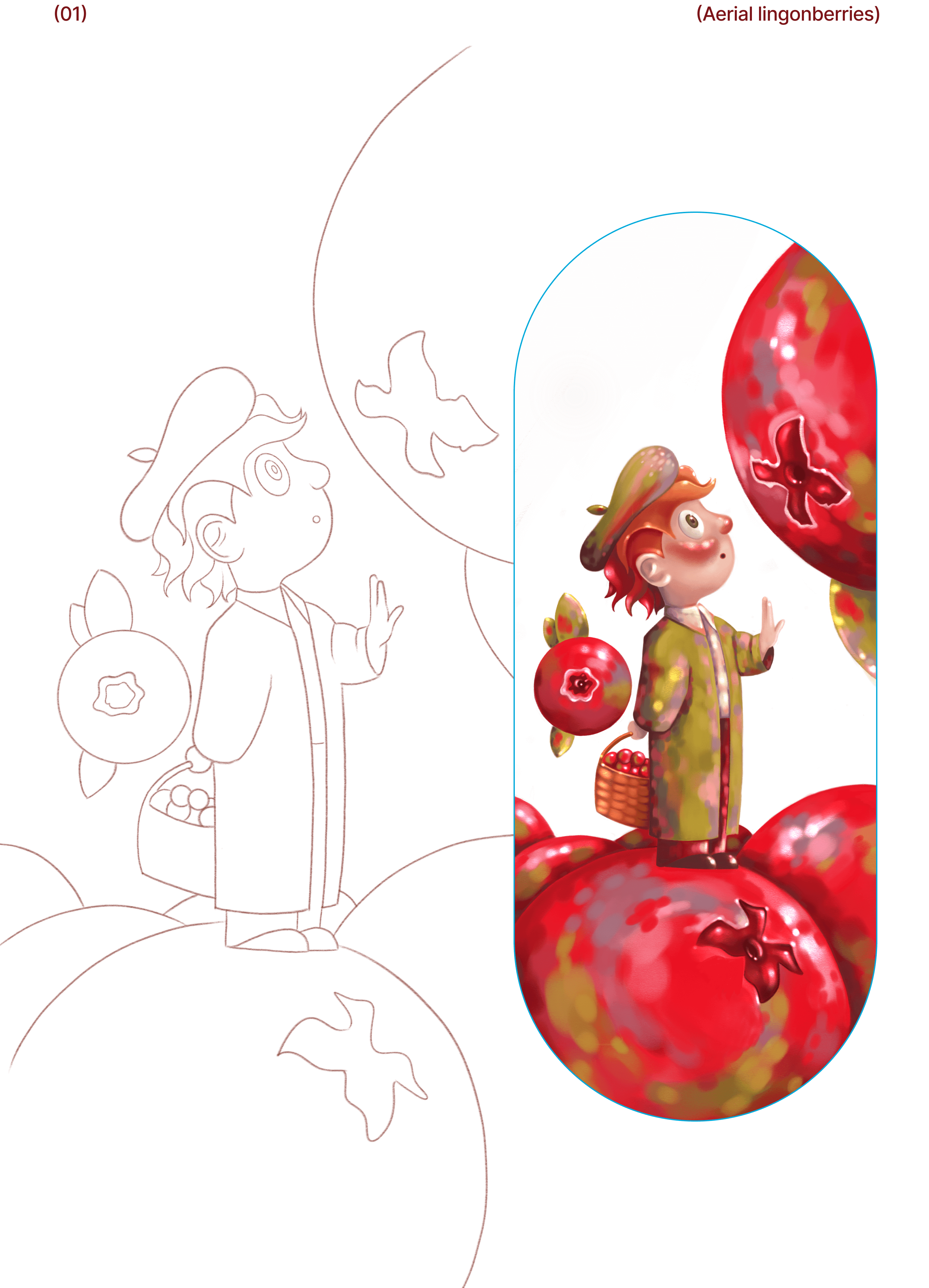 Illustrations / Cherry hail / Aerial lingonberries — Изображение №2 — Иллюстрация на Dprofile