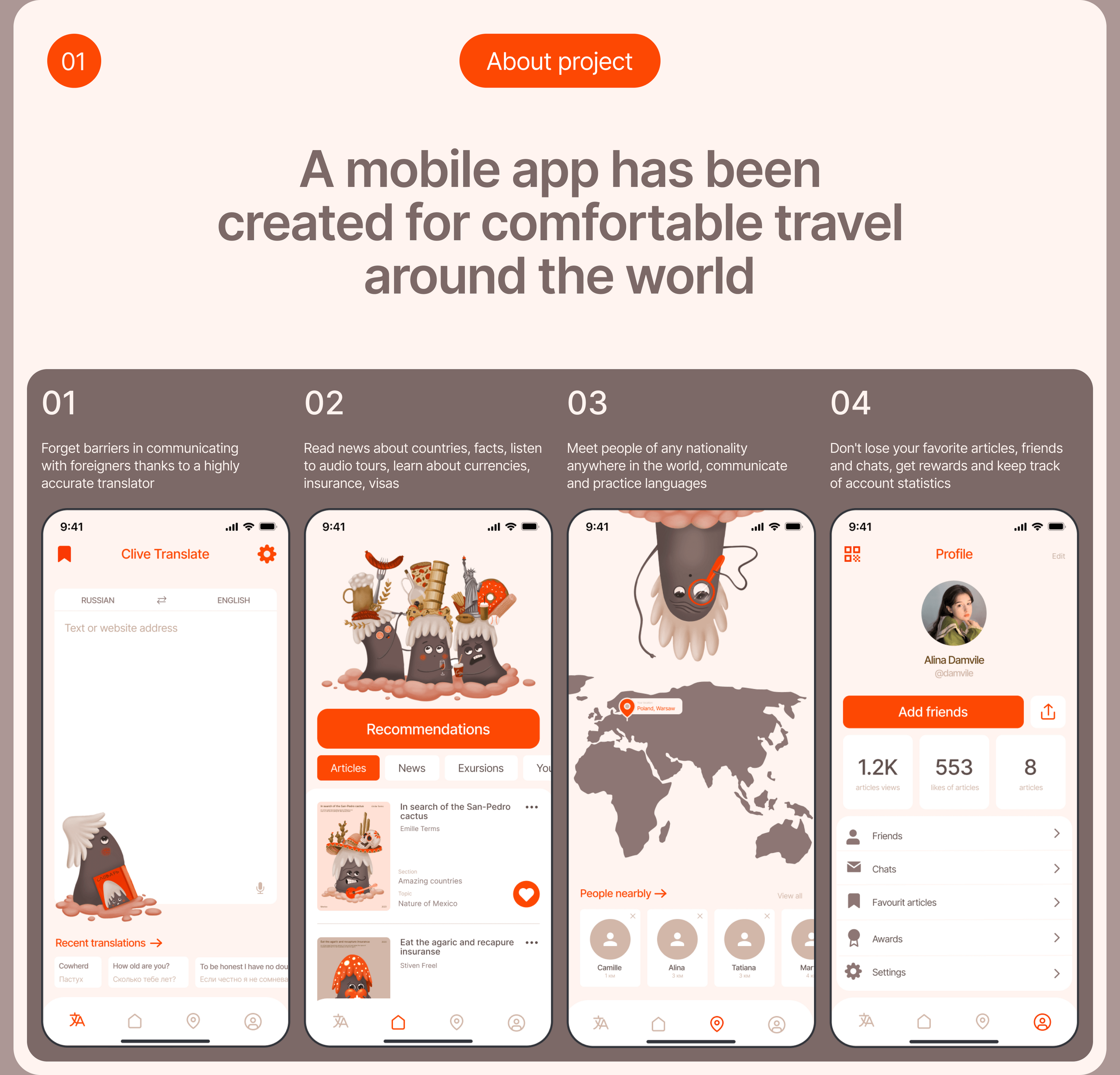 Clive / Travel app — Изображение №2 — Иллюстрация, Графика на Dprofile