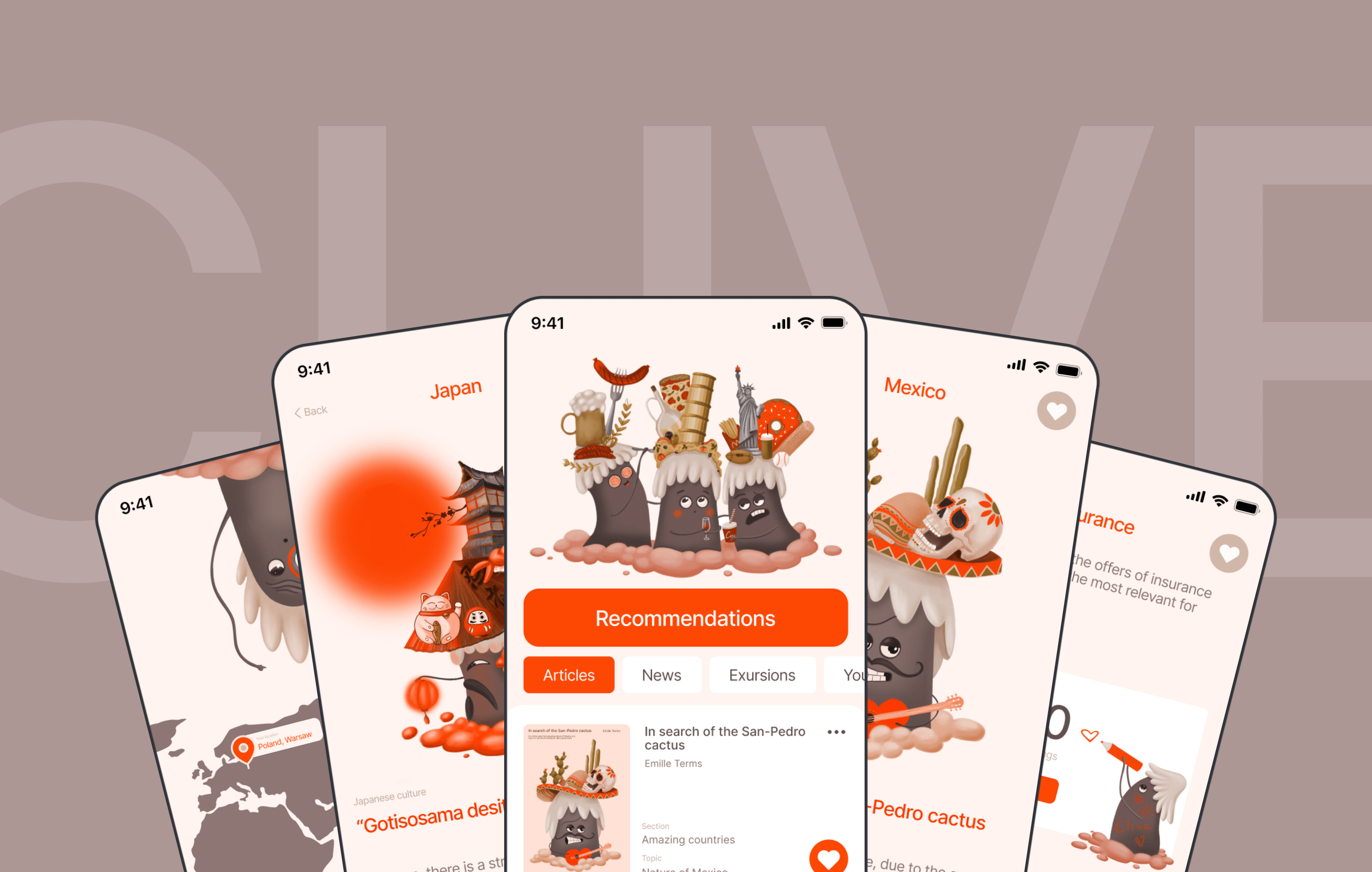 Clive / Travel app — Изображение №7 — Иллюстрация, Графика на Dprofile