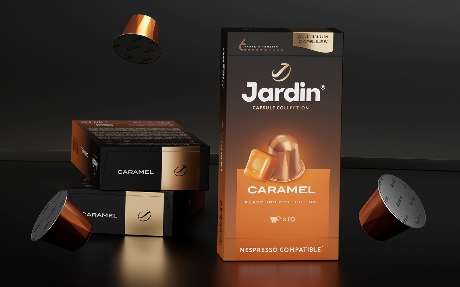 разработка линейки кофе в капсулах тм Jardin — Изображение №2 — Брендинг, 3D на Dprofile