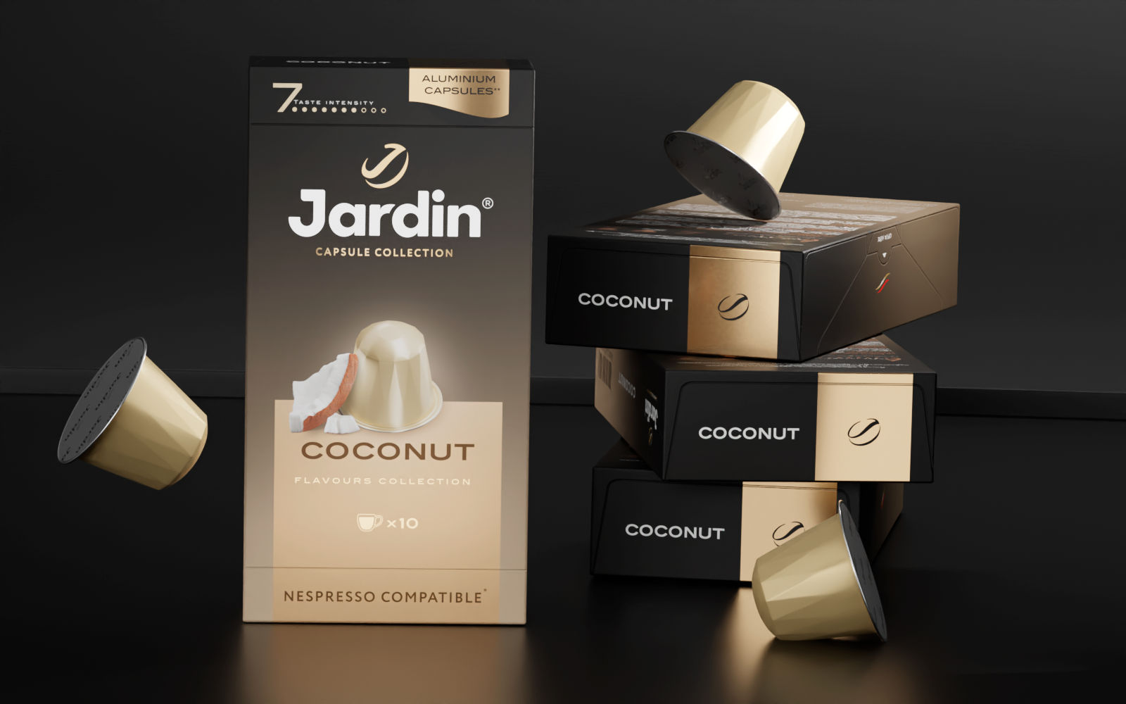 разработка линейки кофе в капсулах тм Jardin — Изображение №4 — Брендинг, 3D на Dprofile