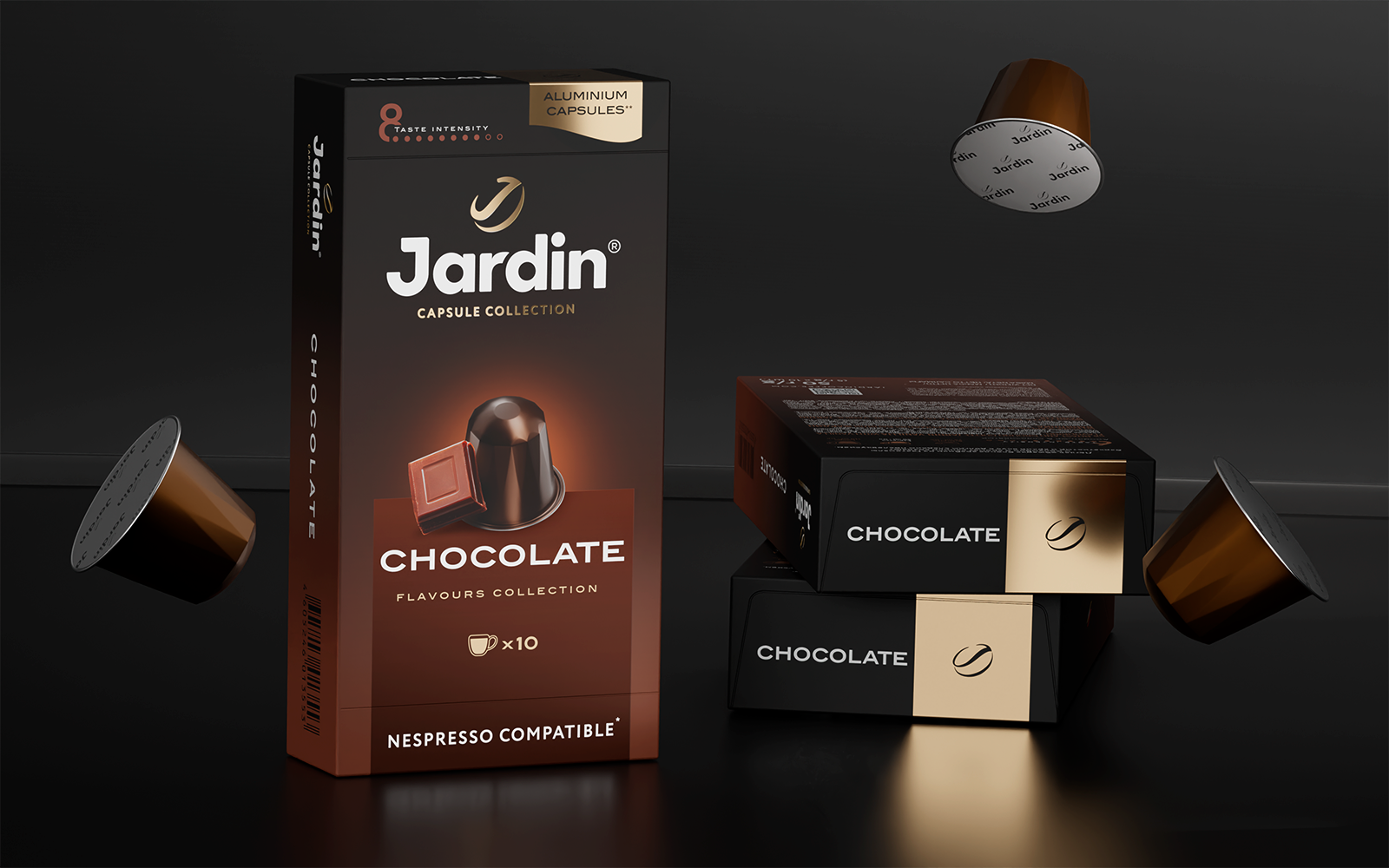 разработка линейки кофе в капсулах тм Jardin — Изображение №3 — Брендинг, 3D на Dprofile