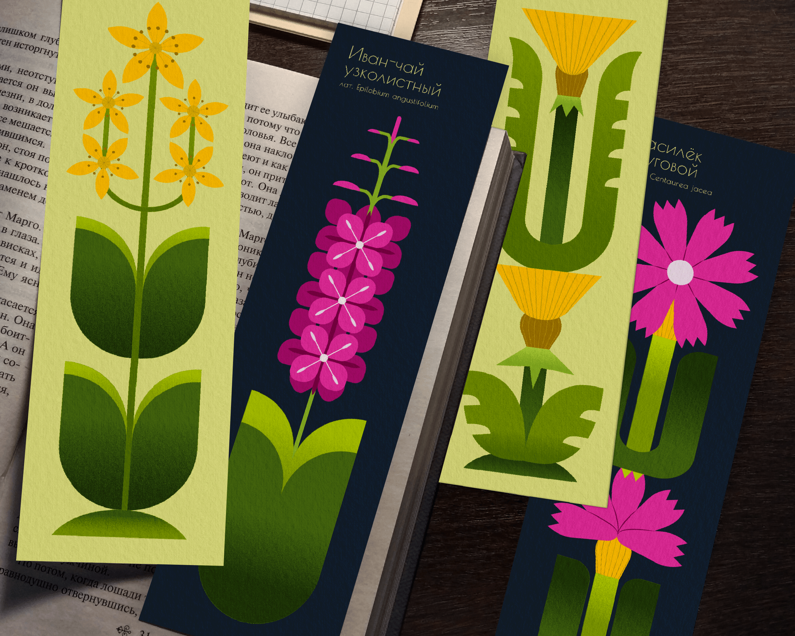 Полевые цветы | Коллекция книжных закладок — Изображение №5 — Брендинг, Иллюстрация на Dprofile
