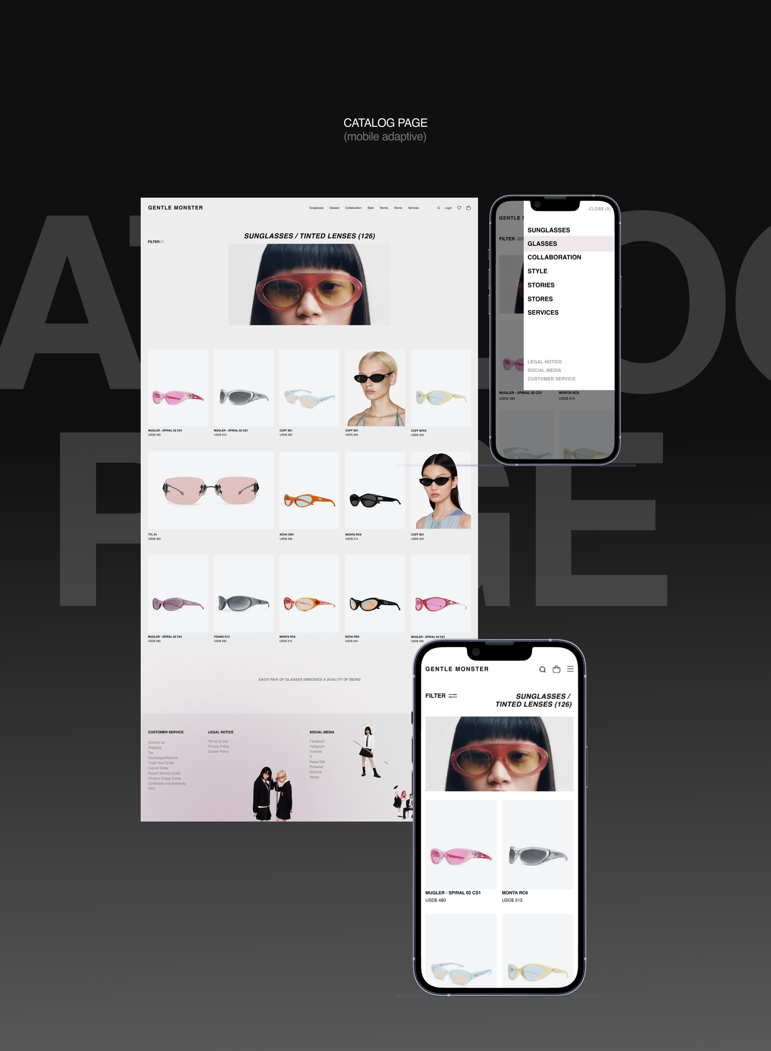 Gentle Monster | E-commerce redesign — Изображение №6 — Интерфейсы, Графика на Dprofile