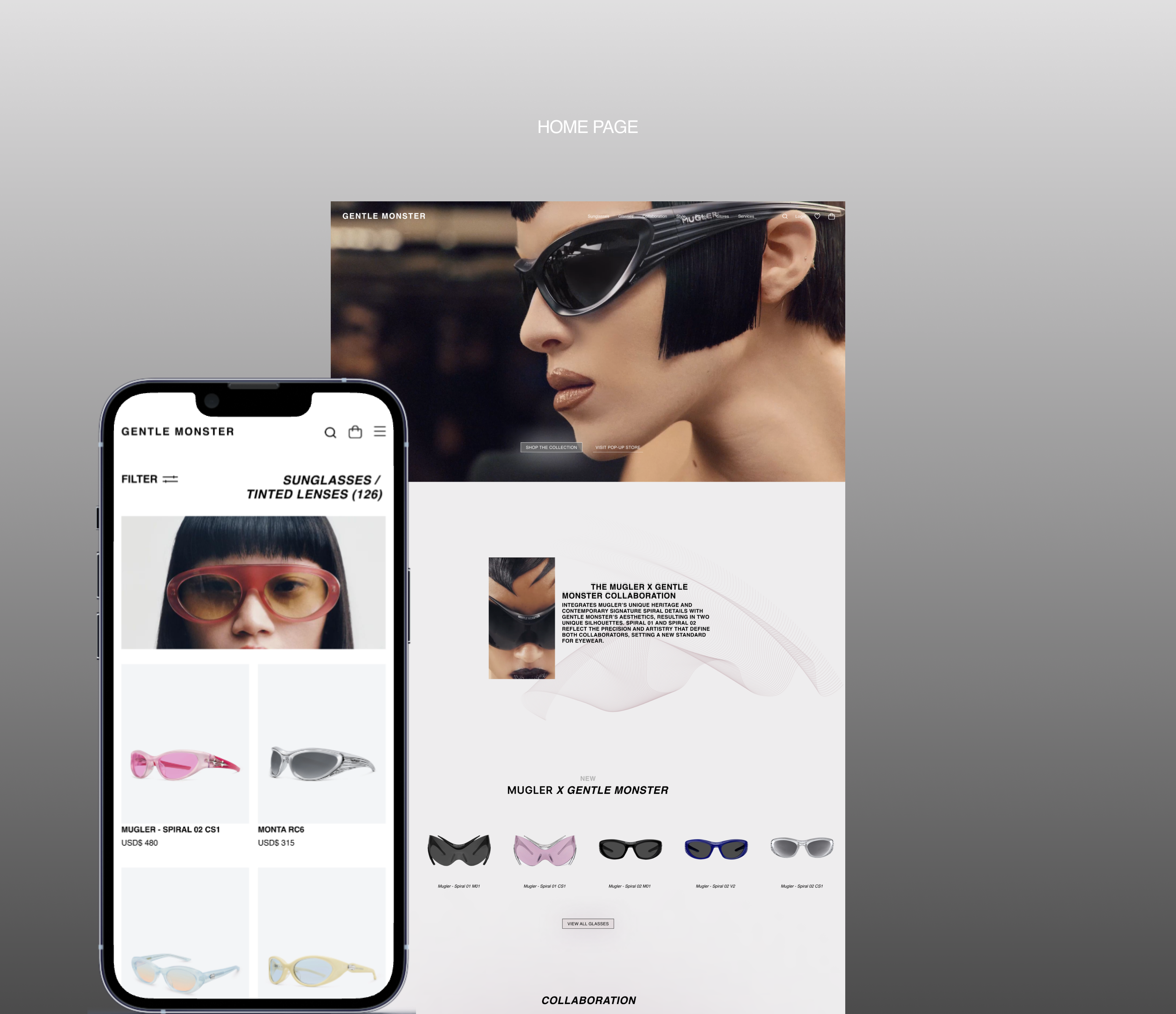 Gentle Monster | E-commerce redesign — Изображение №2 — Интерфейсы, Графика на Dprofile