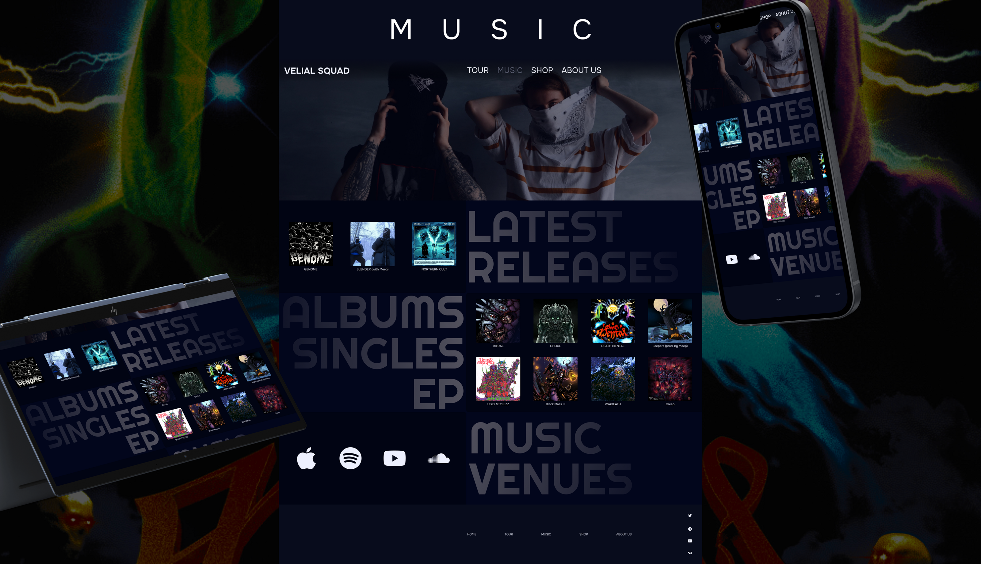 Website for a music group | Velial Squad — Изображение №4 — Интерфейсы на Dprofile