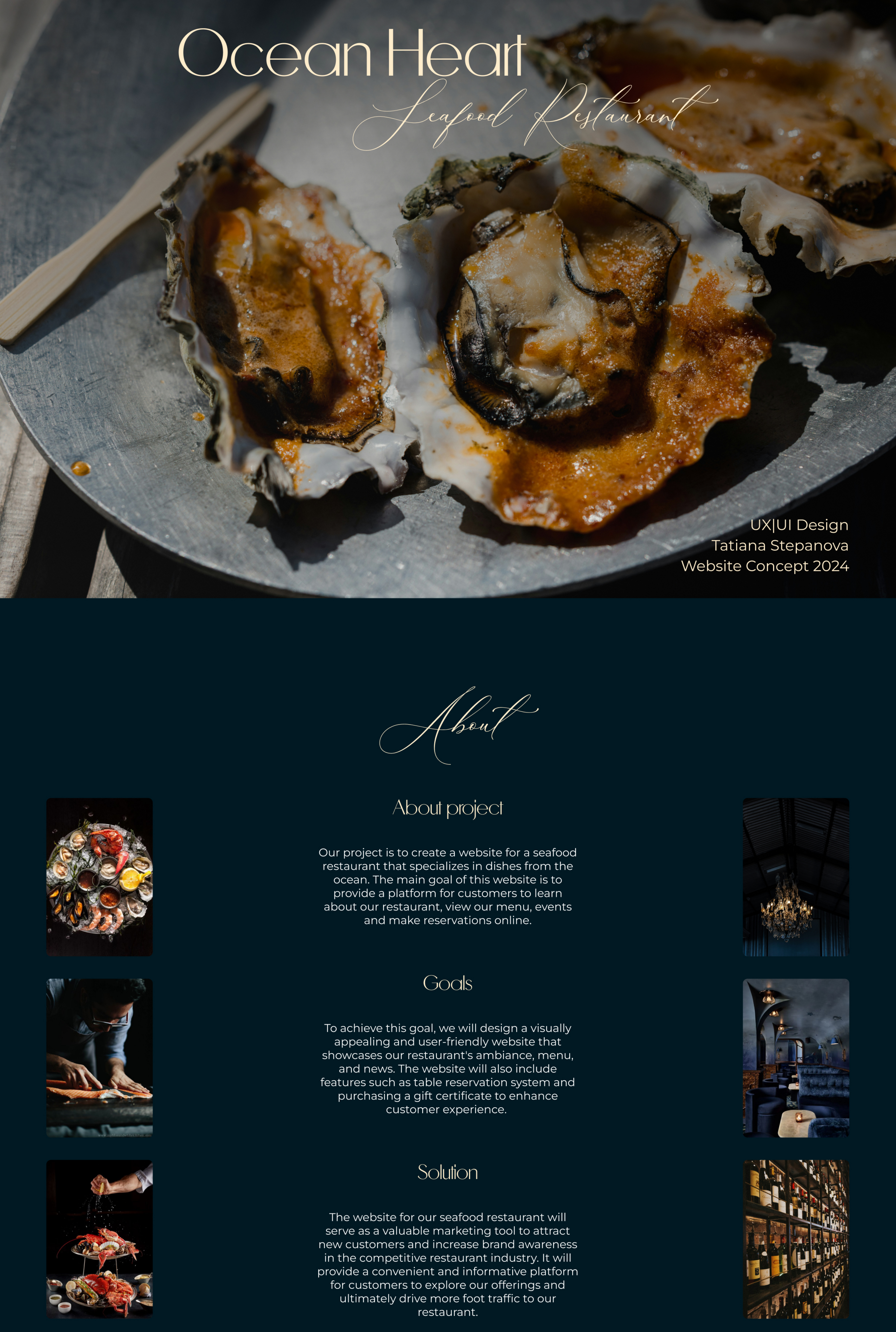Website Design|Seafood Restaurant — Изображение №1 — Интерфейсы, Анимация на Dprofile