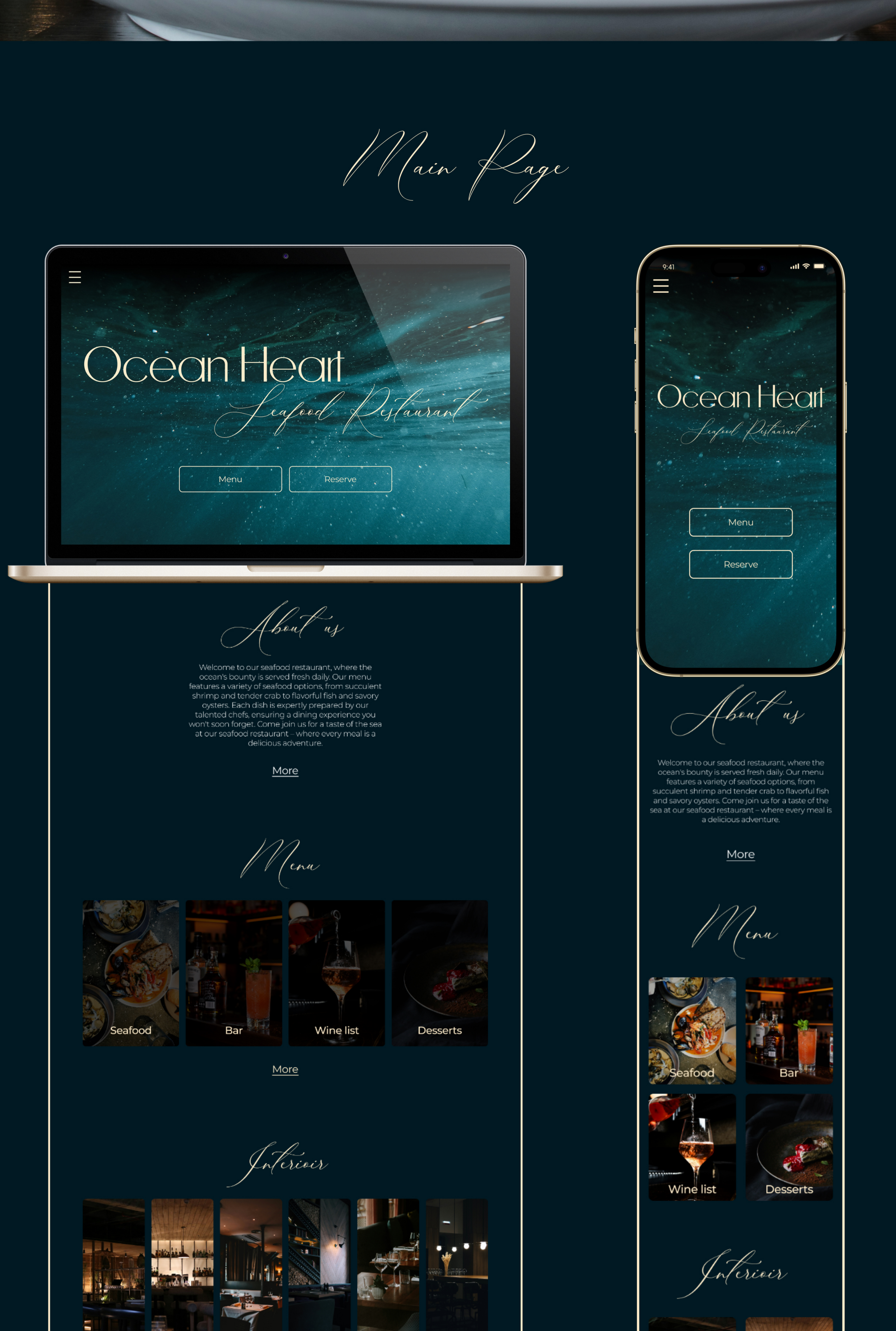 Website Design|Seafood Restaurant — Изображение №3 — Интерфейсы, Анимация на Dprofile