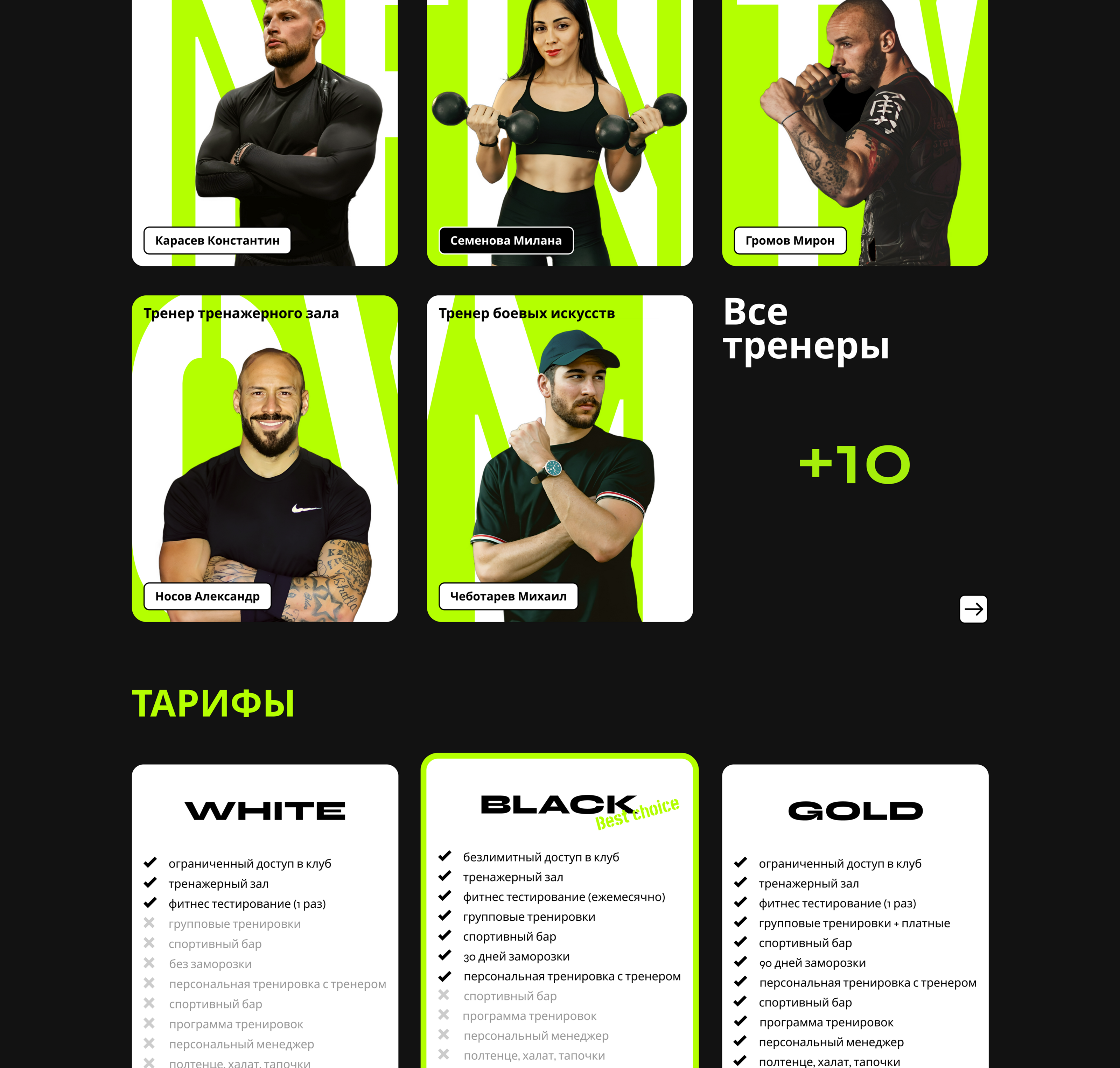 LANDING PAGE WEBSITE | INFINITY GYM — Изображение №6 — Интерфейсы, Брендинг на Dprofile