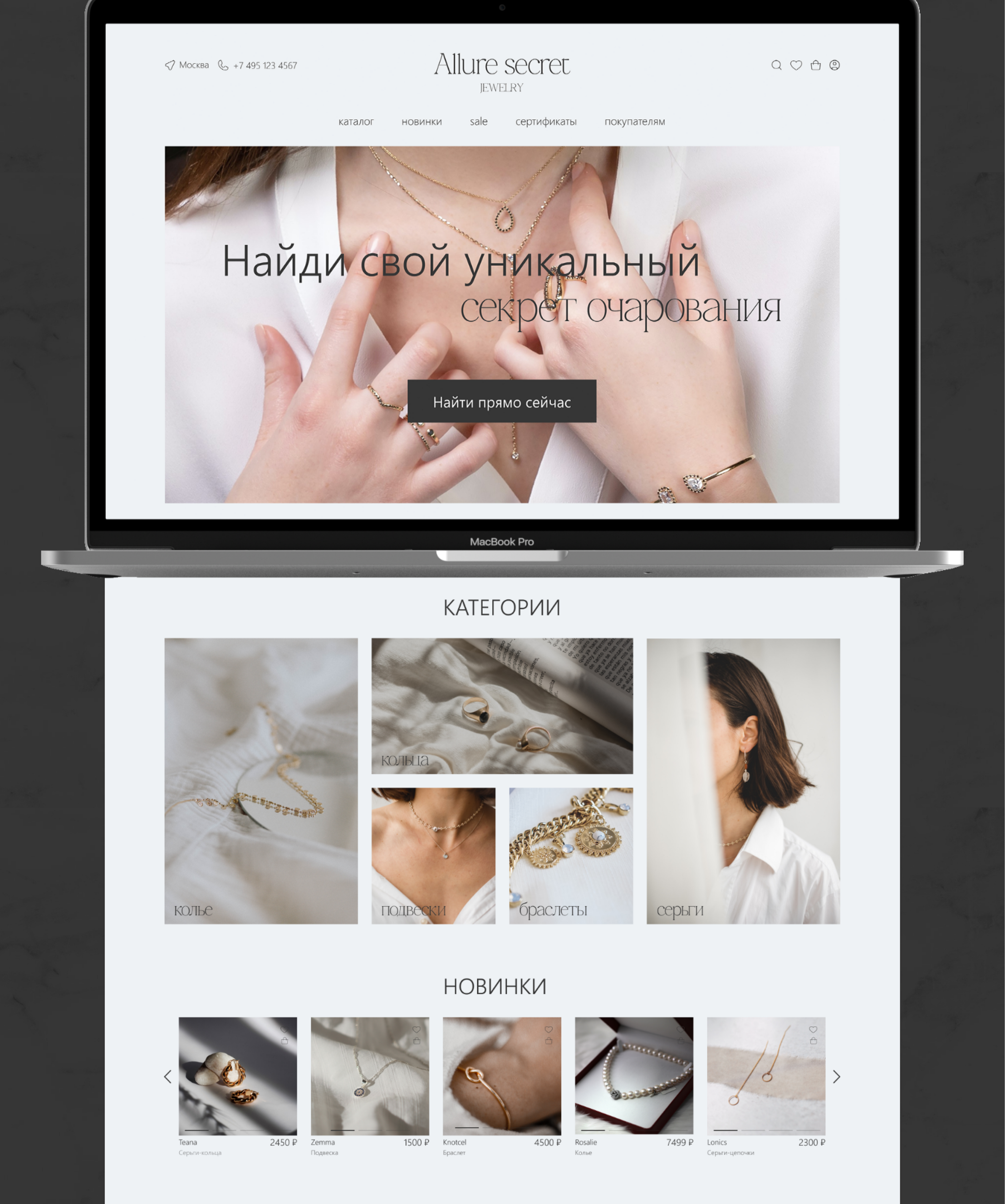 ECOMMERCE ONLINE STORE | Allure Secret Jewelry — Изображение №3 — Интерфейсы, Брендинг на Dprofile