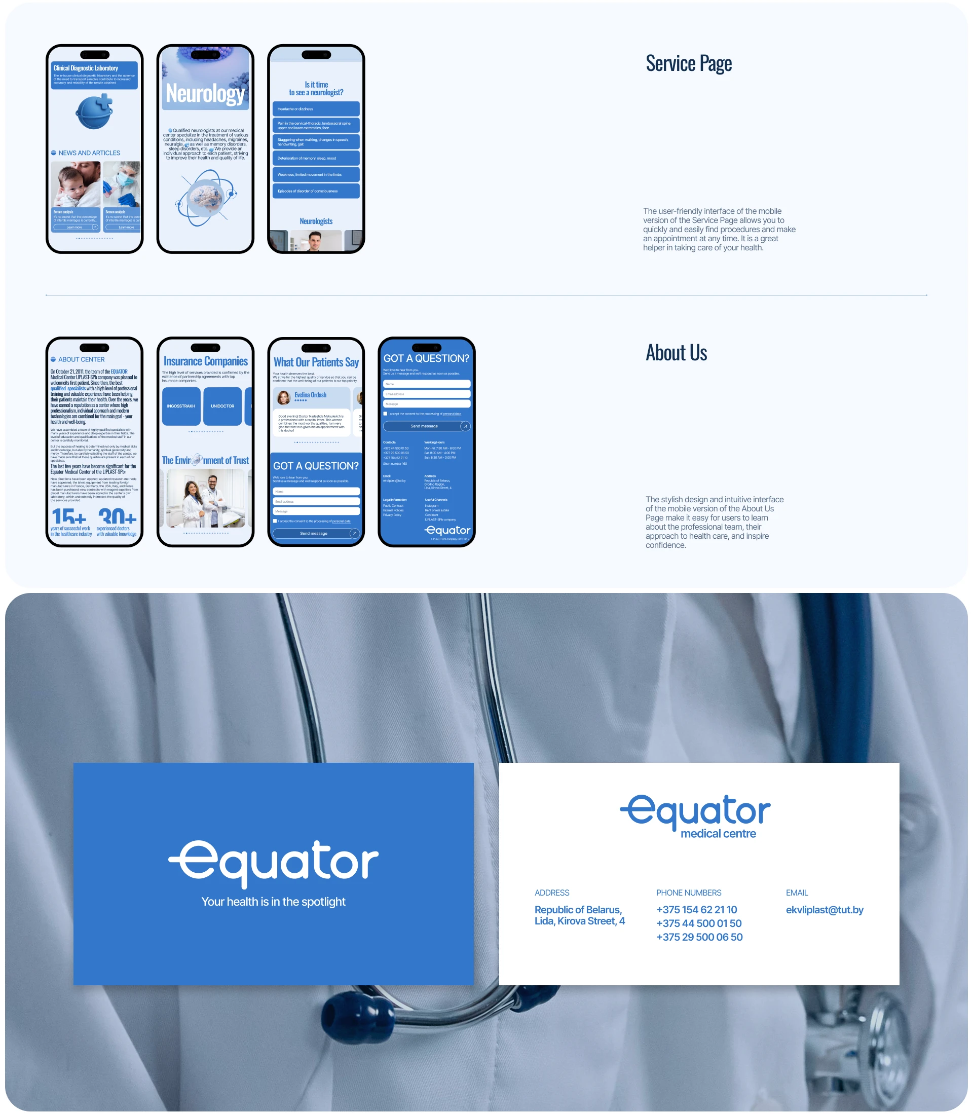 EQUATOR Medical Center | Website — Изображение №7 — Интерфейсы на Dprofile