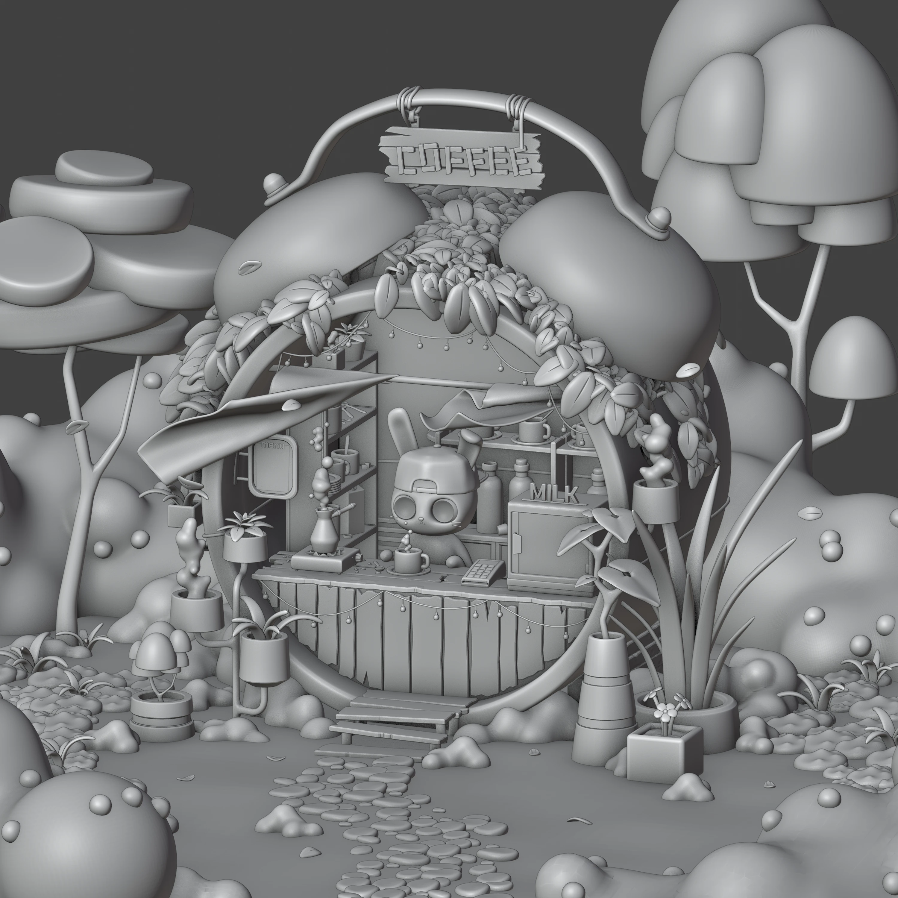 Coffee FARELY x MLDST — Изображение №3 — Иллюстрация, 3D на Dprofile