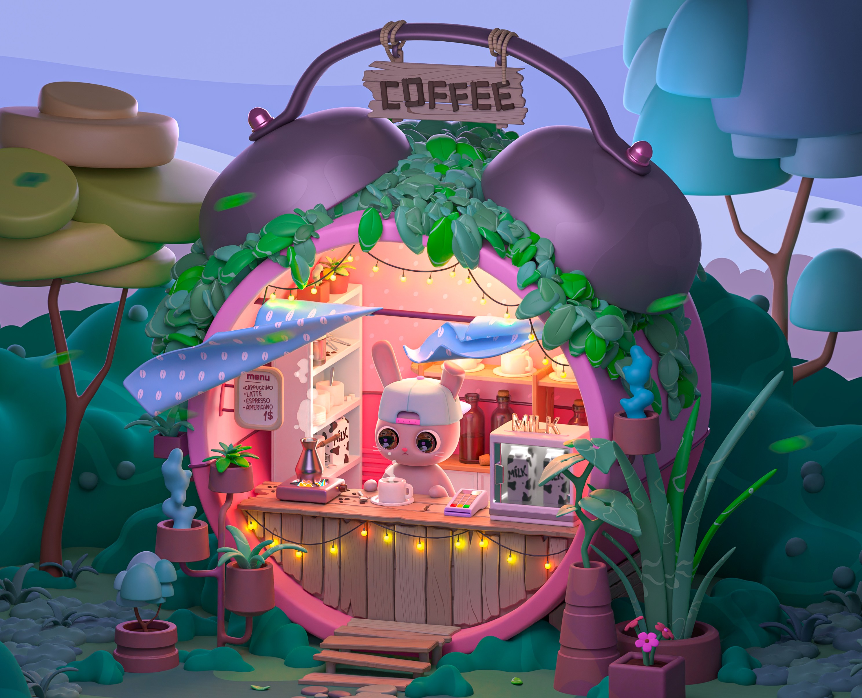 Coffee FARELY x MLDST — Иллюстрация, 3D на Dprofile