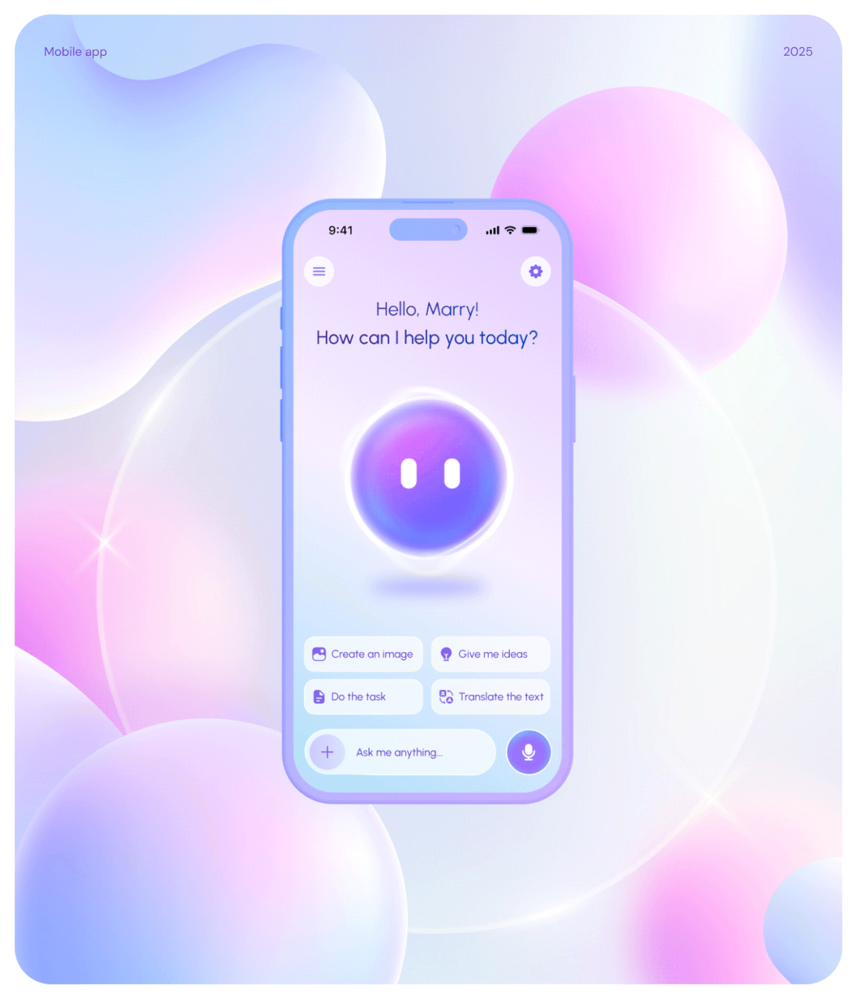 Ello AI Assistant - Mobile App & UX/UI Design — Изображение №1 — Интерфейсы на Dprofile