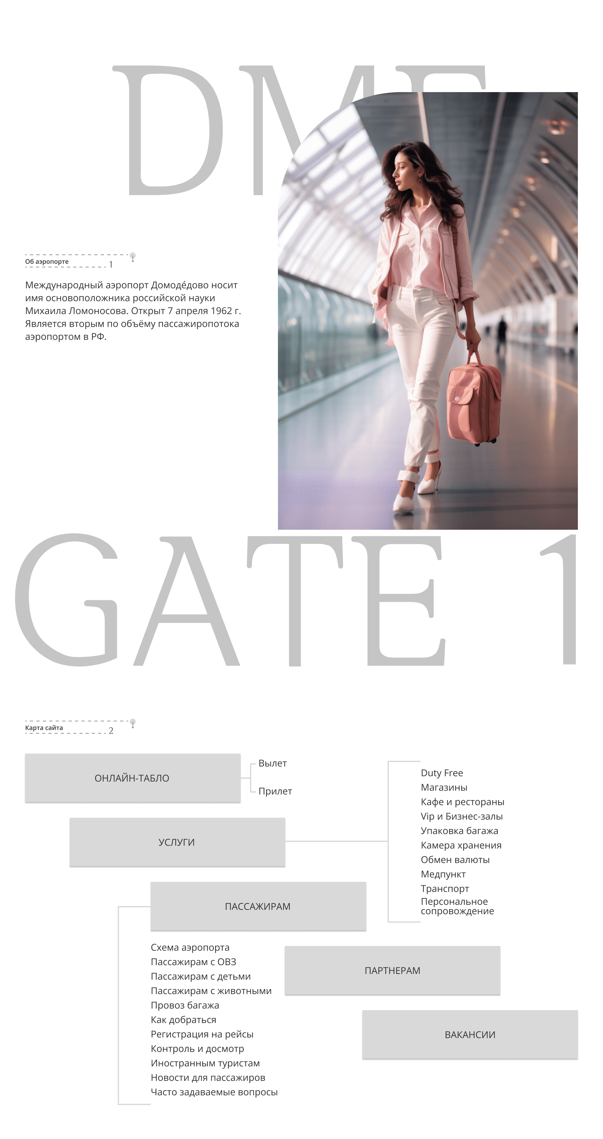 Airport Domodedovo website design / ux / ui — Изображение №3 — Интерфейсы, Анимация на Dprofile