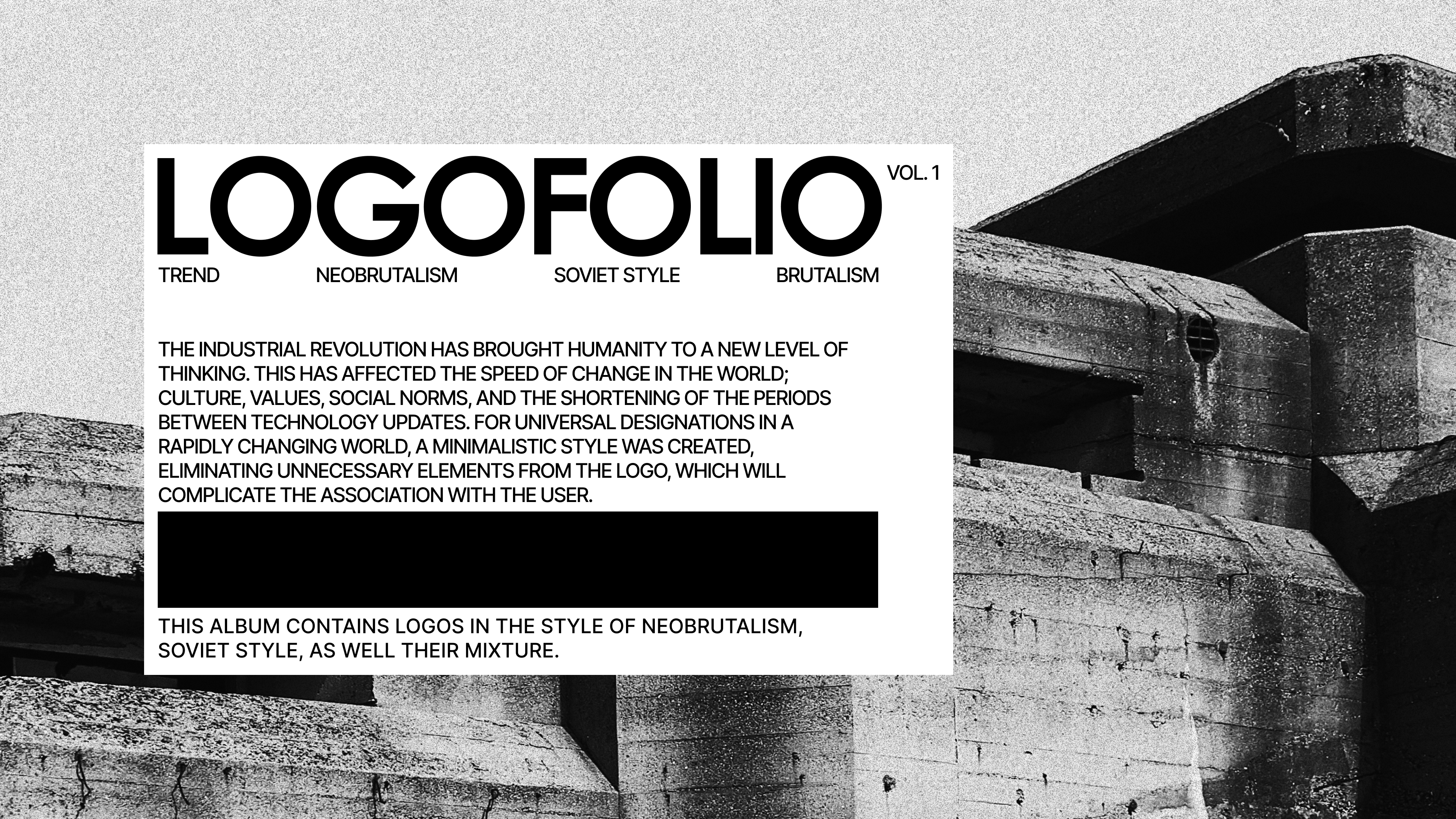 LOGOFOLIO VOL.1 - NEOBRUTALISM, SOVIET STYLE (PART I) — Изображение №1 — Брендинг на Dprofile
