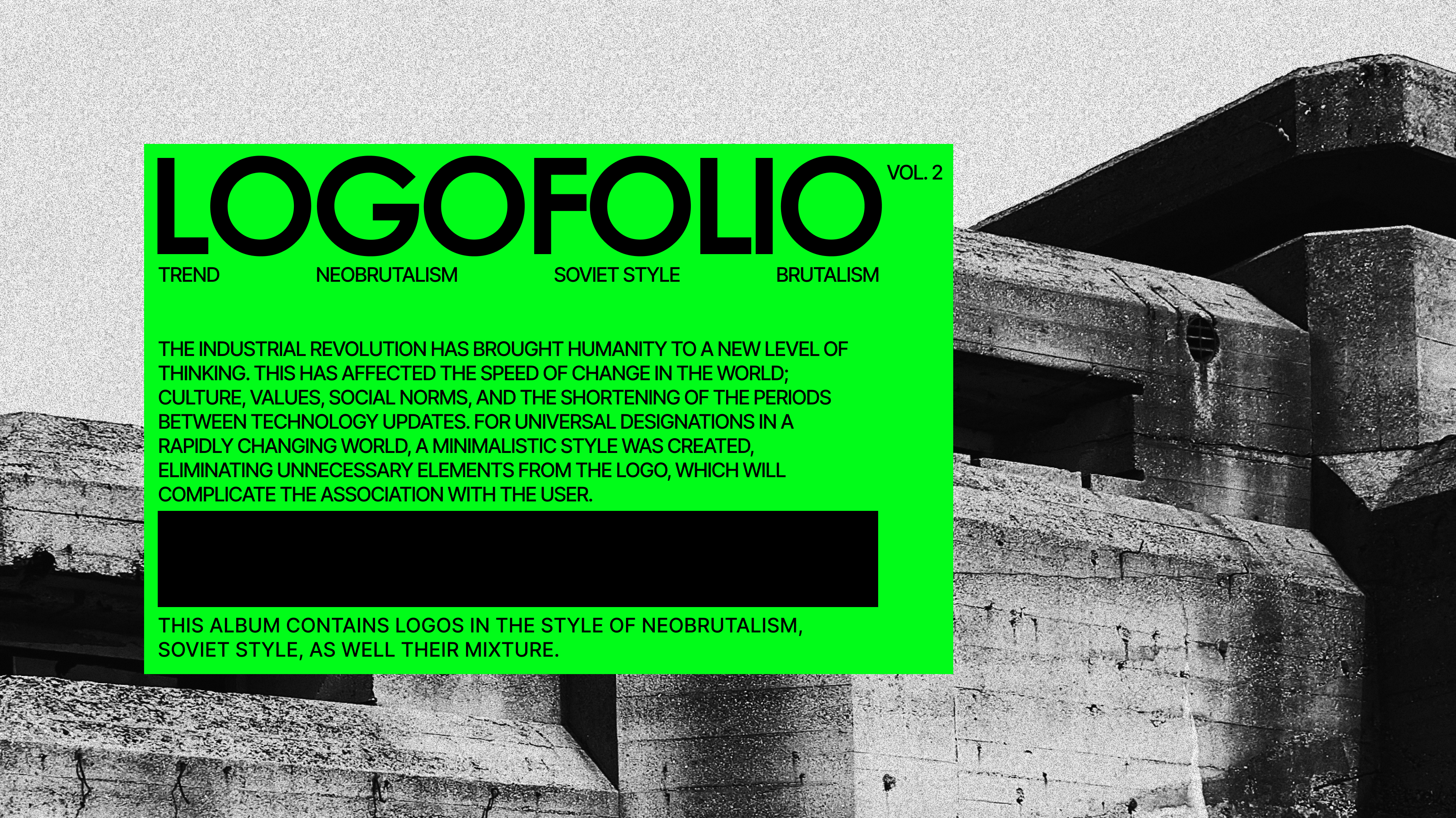 LOGOFOLIO VOL.2 - NEOBRUTALISM, SOVIET STYLE (PART II) — Изображение №1 — Брендинг на Dprofile